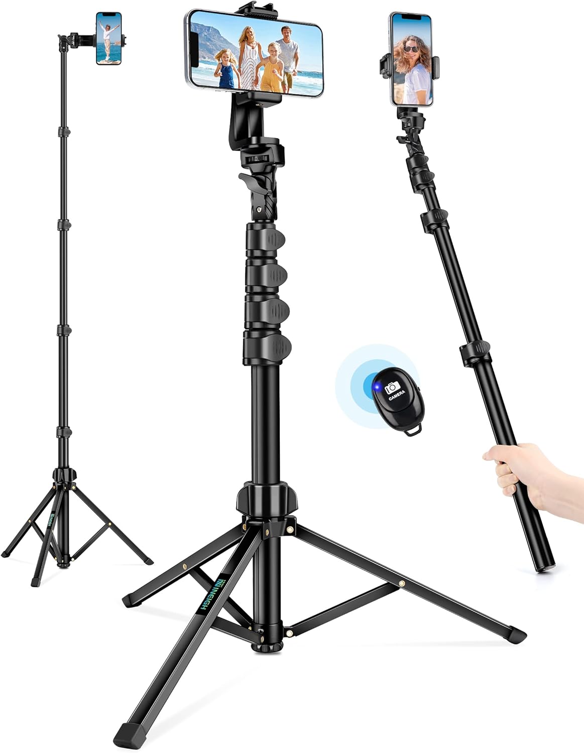 71" Tripod for iPhone, Phone Tripod Selfie Stick with Remote, Cell Phone Tripods & Tall Travel Tripods for Recording Video Selfies Photo, Compatible with iPhone 16 15 14 Pro Max 13 Android