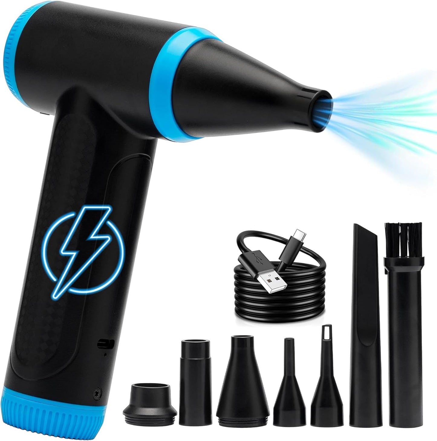 Compressed Air Duster 150000 RPM - Computer Keyboard Cleaner - Jet Dry Mini Air Blower Gun for Car Drying - Electric Canned Air Duster for Computers - Portable Car Dryer Air Blower Fan