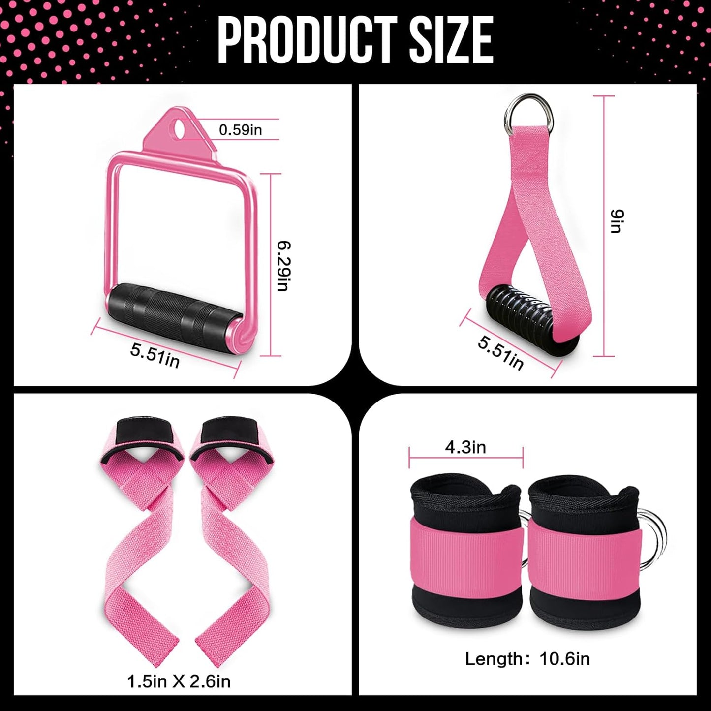 Cable Machine Attachment Set LAT Pulldown Attachments Weight Machine Accessories for Home Gym