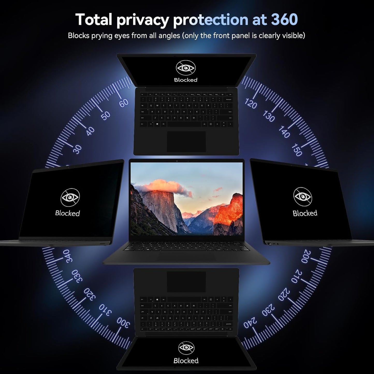 360° Laptop Privacy Screen 16 Inch for 16:10 Computer, 16" Monitor 4 Way Privacy Anti Glare Protector Blue Light Filter Shield Film Compatible with Lenovo/Hp/Dell/Acer/Asus/Thinkpad/Envy/Toshiba