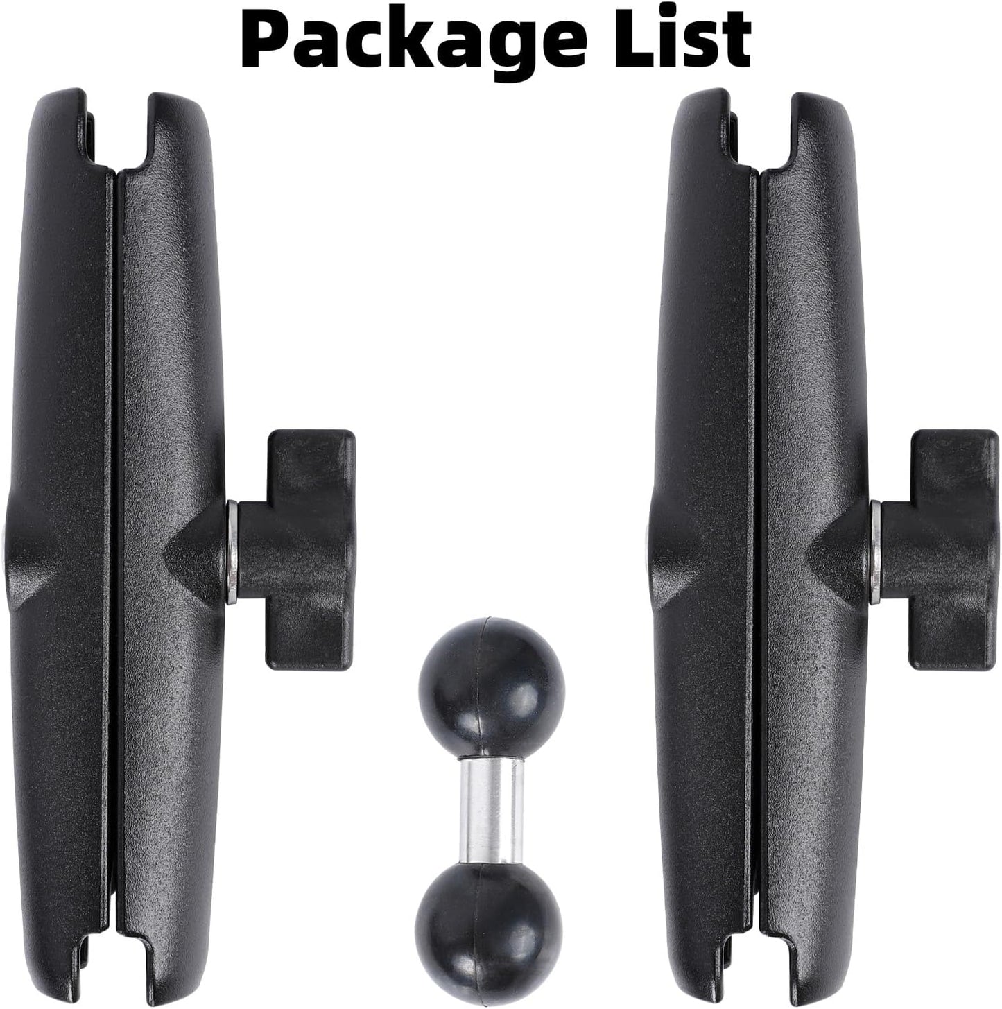 Dual Extension Double Socket Arm with 1" Double Ball Adapter Compatible with RAM B Size Mount and Other 1 inch Industry Standard Device, 360° Rotation Rod for Bike, Truck, Car (12.7" Length)