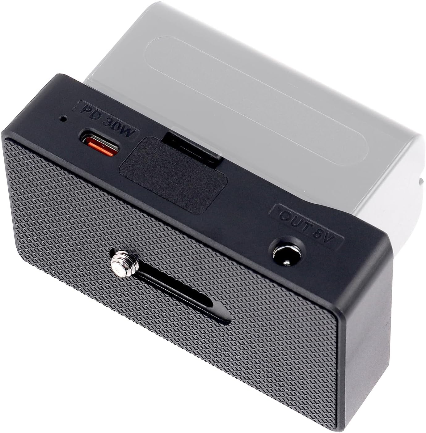 Foto4easy NP-F Battery Power Plate for NP-F970 NP-F960 NP-F770 NP-F550 NP-F570,DC 8V 12V USB-C Outputs 1/4" Cold Shoe Mount