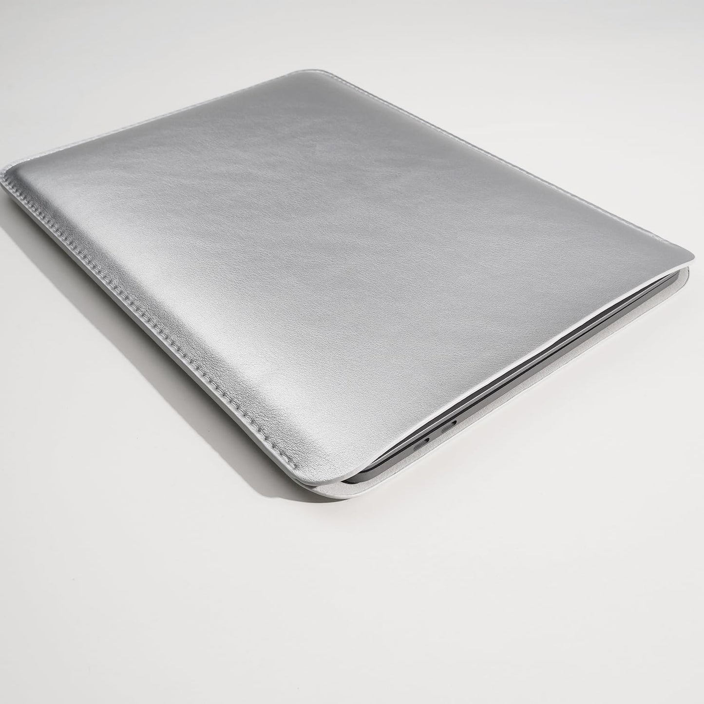 Laptop Sleeve 14 Inch Compatible with New 14 inch MacBook Pro A2992/2918 M3 A2442, A2779, Surface Laptop 13.5 5th Gen Color Silver