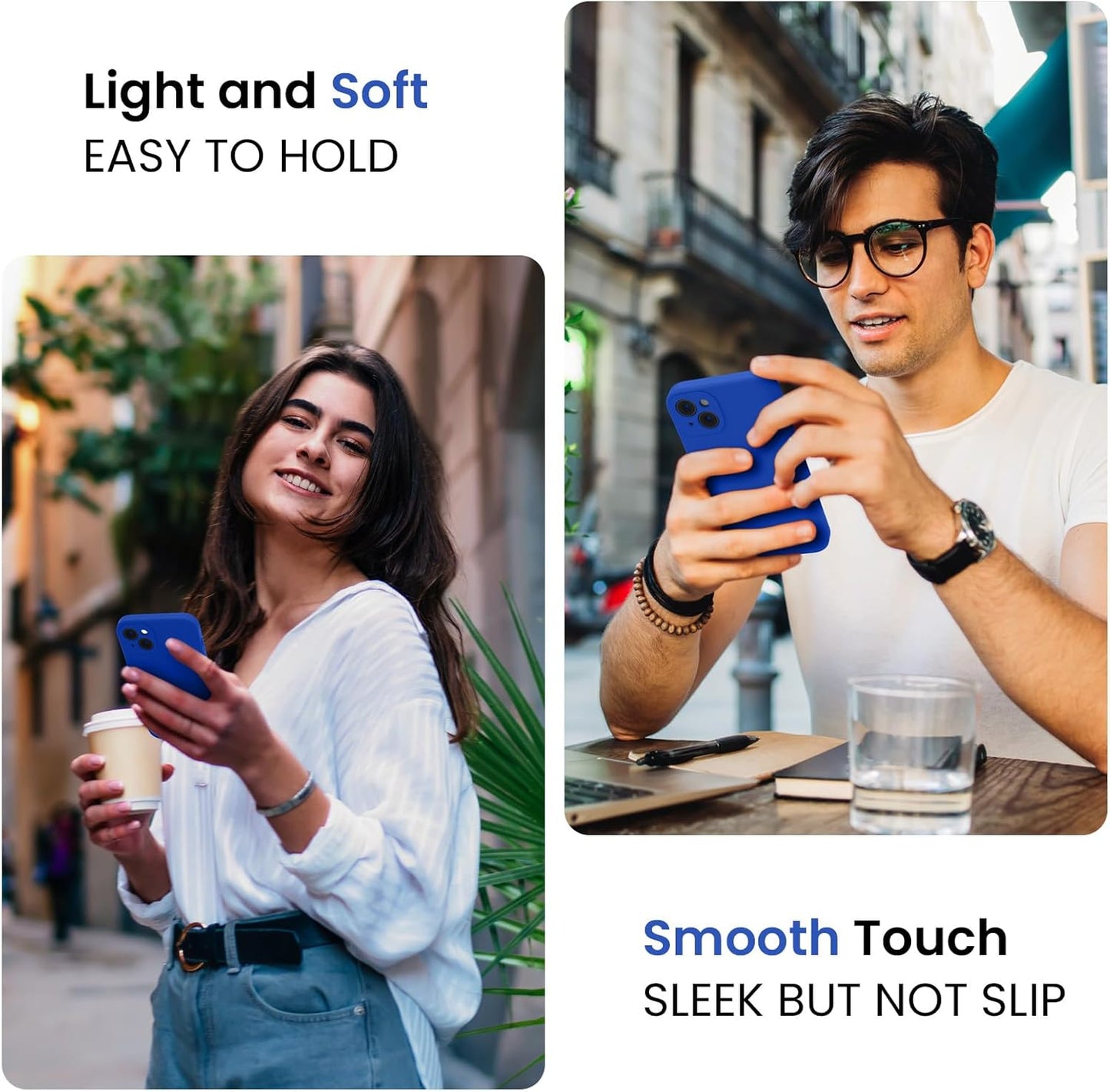 FireNova Designed for iPhone 14 Case, Silicone Upgraded [Camera Protection] Phone Case with [2 Screen Protectors], Soft Anti-Scratch Microfiber Lining Inside, 6.1 inch, Klein Blue