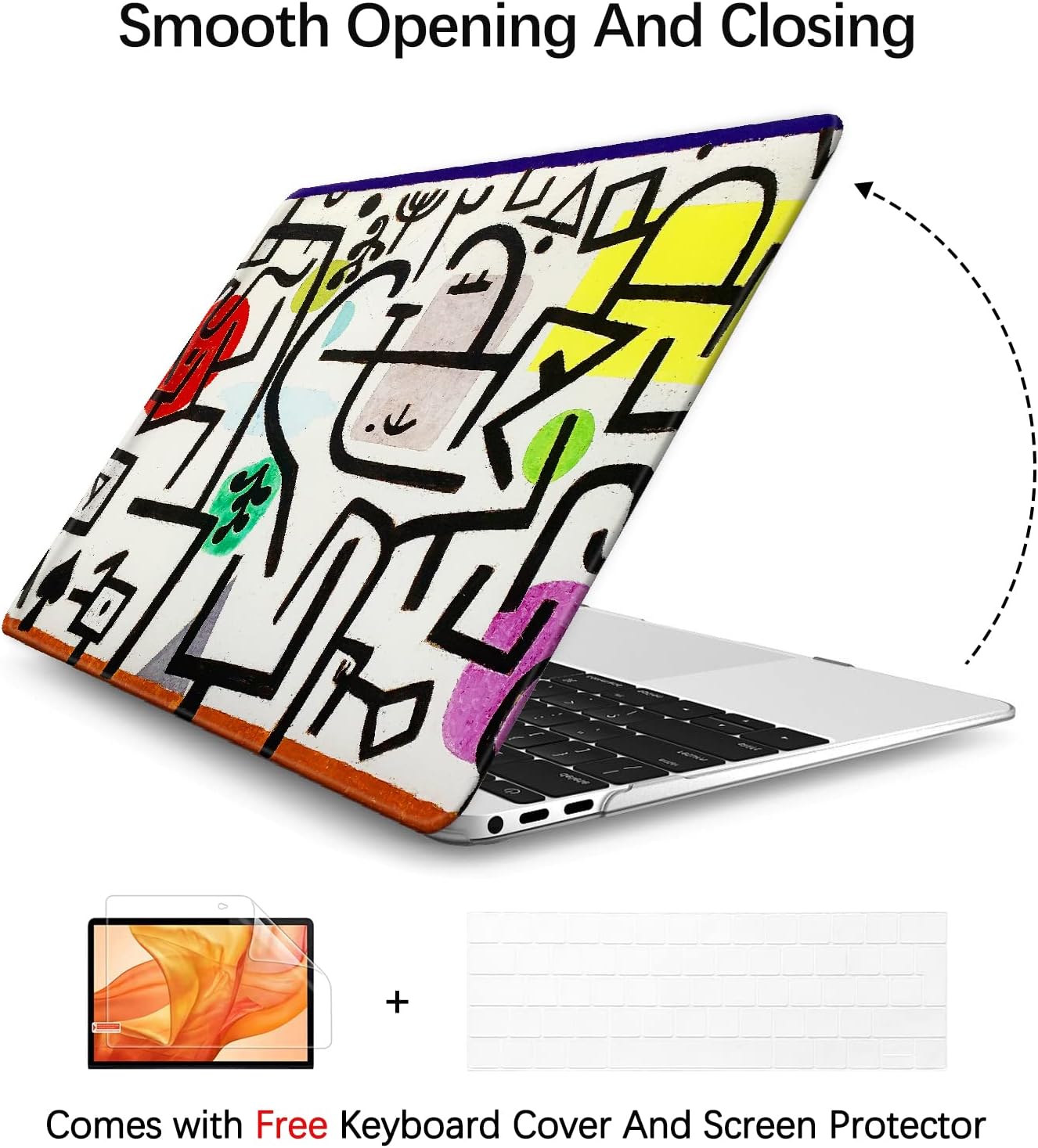 Berkin Arts for MacBook Air 13.6 inch Case A3240 A3113 A2681 (M4 M3 M2) 2025 2024-2022 Release with Keyboard Cover & Screen Protector Naive Art (Picture of A Journey by Paul Klee)