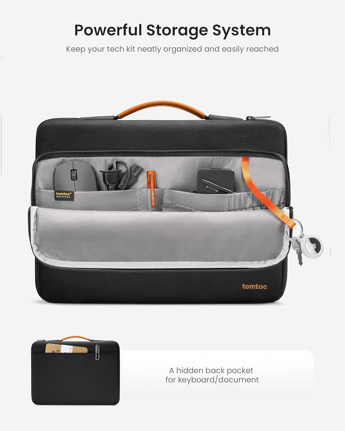 tomtoc 360 Protective Laptop Carrying Bag for The New Razer Blade Pro 17, HP ENVY Laptop 17 Inch, Dell Inspiron 17 3000 Laptop, ASUS ROG ZEPHYRUS S 17.3 Inch, Notebook Bag with Accessory Pocket