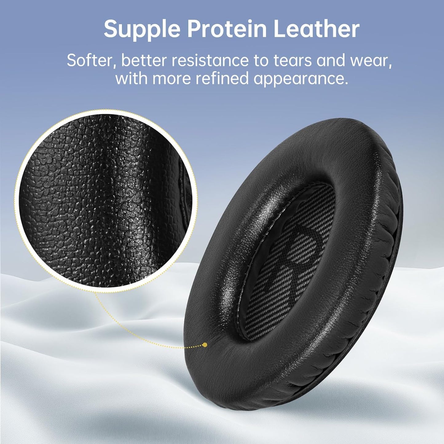 Aurivor Replacement Ear-Pads for Bose Quiet-Comfort QC 35 (ii) 25 15 2 Headphones, Tear-Proof Cushion for QC35 (ii) QC25 QC15 QC2 SoundTrue/SoundLink AE2/AE2i/AE2w Around-Ear Headphones (Black)