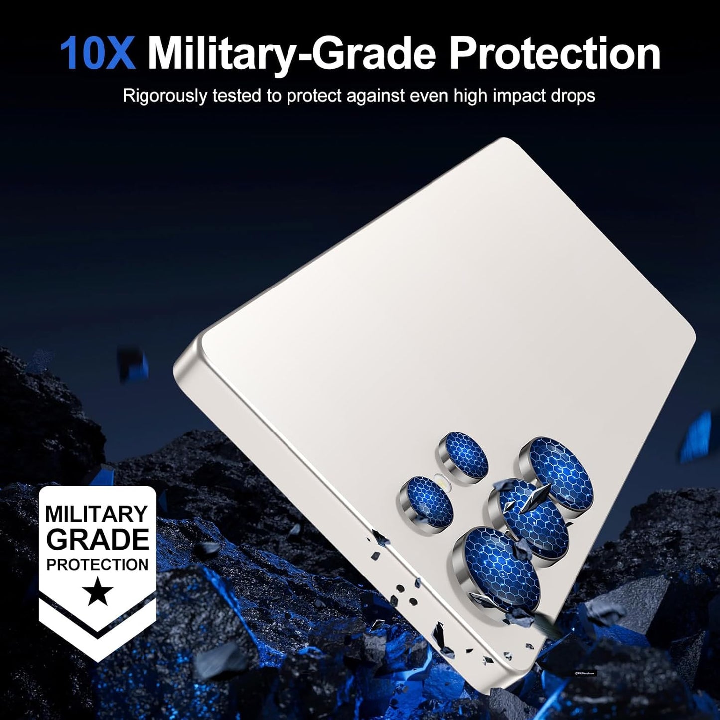 for Samsung Galaxy S25 Ultra Camera Lens Protector, Individual Metal Ring Tempered Glass Lens Cover, [Strong Adsorption] Scratch Resistant Ultra-Thin HD Clear Lens Cover, 1 Set-Gray Ring