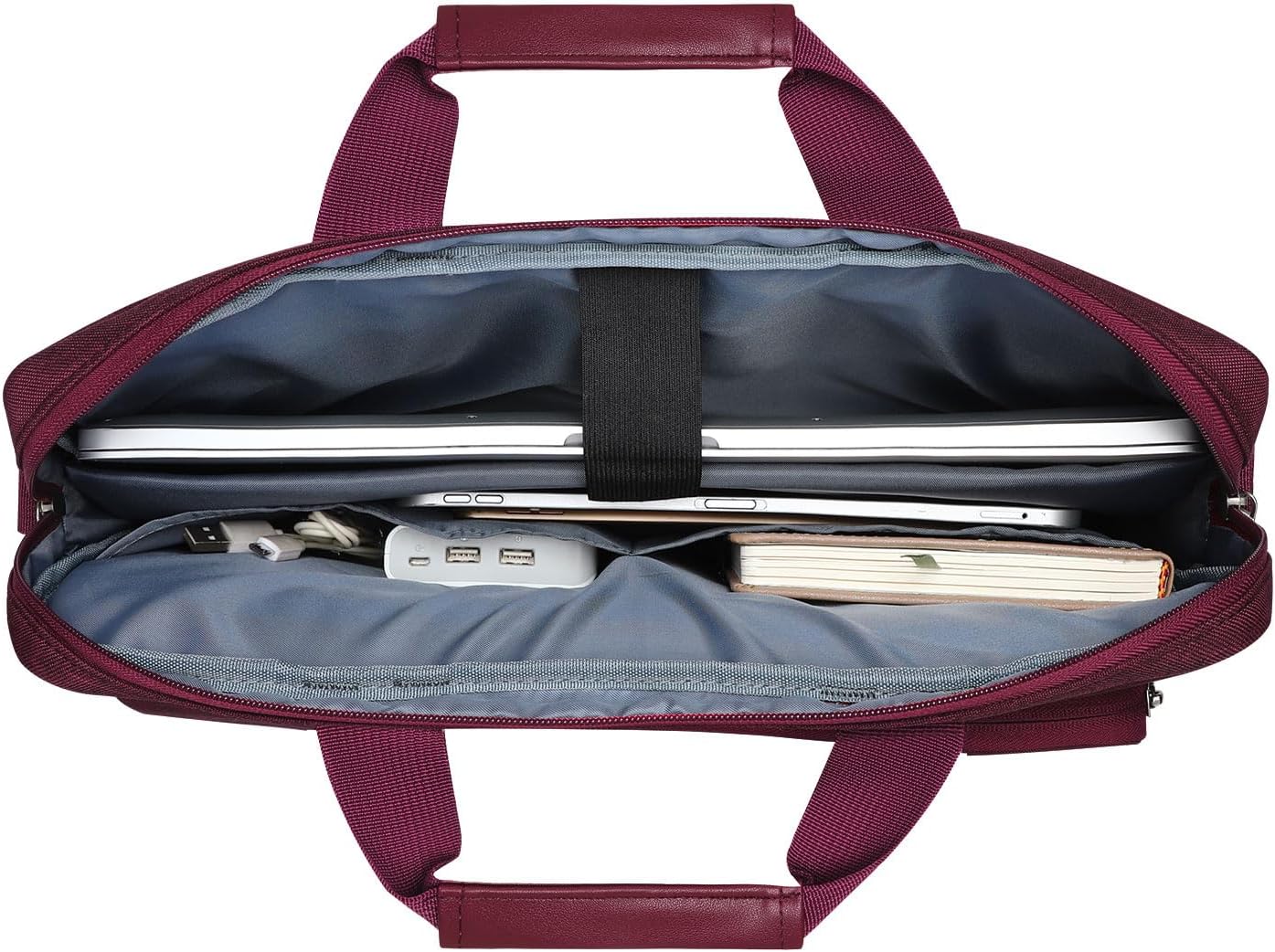 MOSISO Laptop Shoulder Bag, Computer Bag with 2 Raised&1 Flapover&1 Horizontal Pocket&Handle&Belt