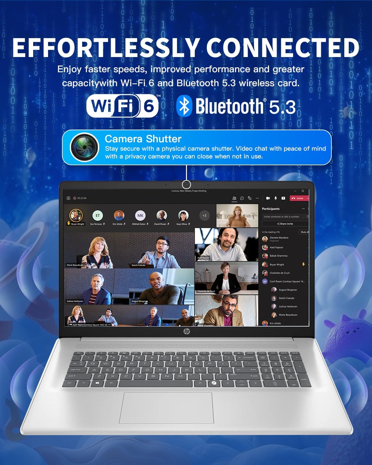 HP 17 Laptop, 17.3" HD+ Anti-Glare Display, Intel 8-Core i3, 32GB RAM, 1TB SSD, Windows 11 Pro, Copilot AI Key, Numeric Keypad, WiFi 6, w/Accessory