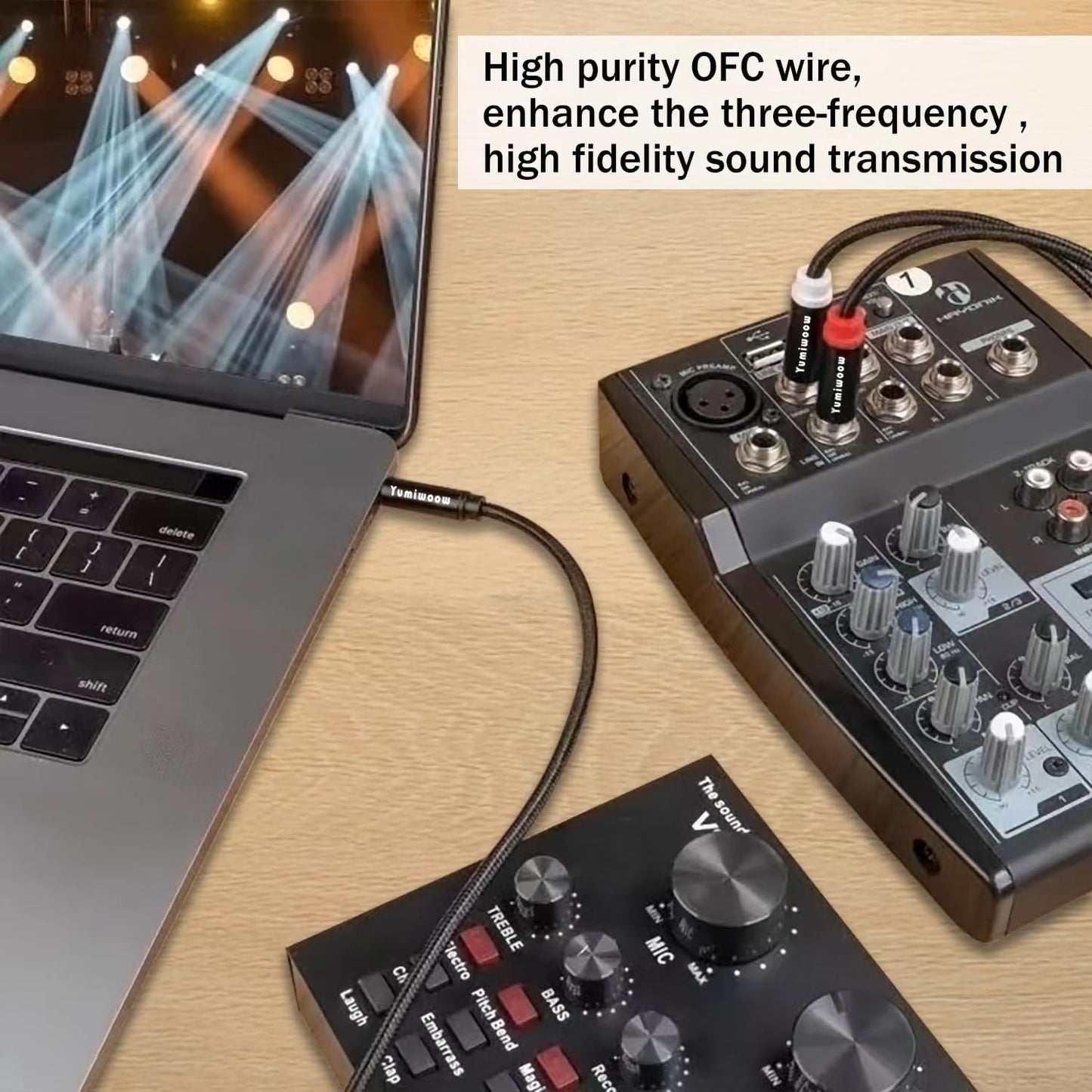 2Pack 10Ft 3.5mm 1/8" TRS to Dual 6.35mm 1/4" TS Mono Stereo Y-Cable Splitter Cord for Smartphone, Computer, CD Player, Speakers and Home Systems Amplifier