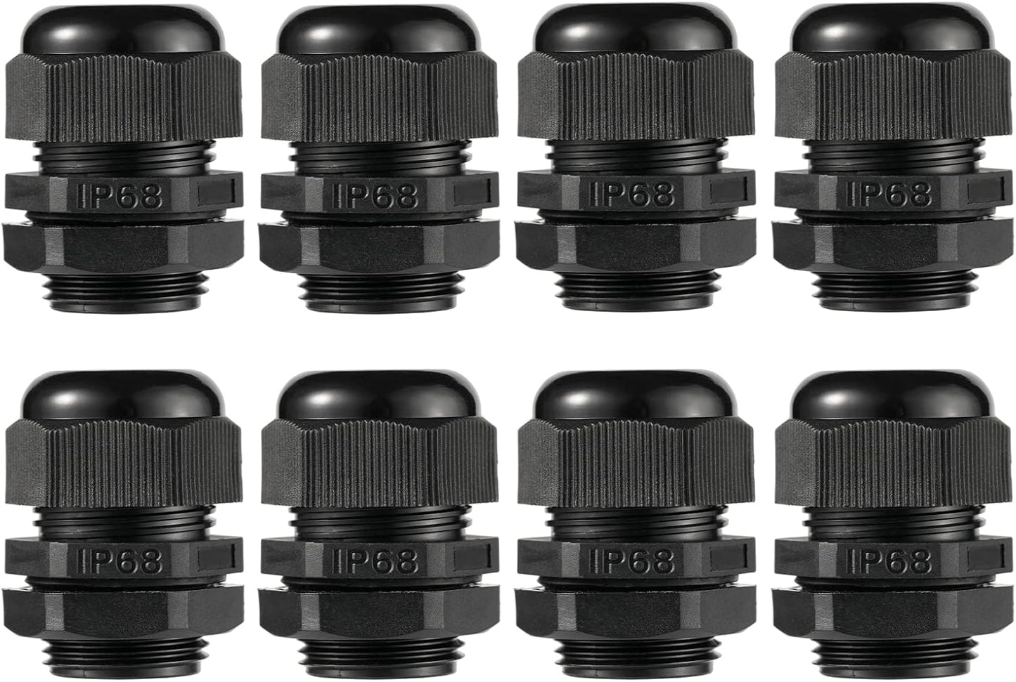 PENGLIN Cable Glands 1" NPT Nylon Cable Connector, Strain Relief Cord Connector, IP68 Waterproof Adjustable Locknut(1 Inch (8-Pack))