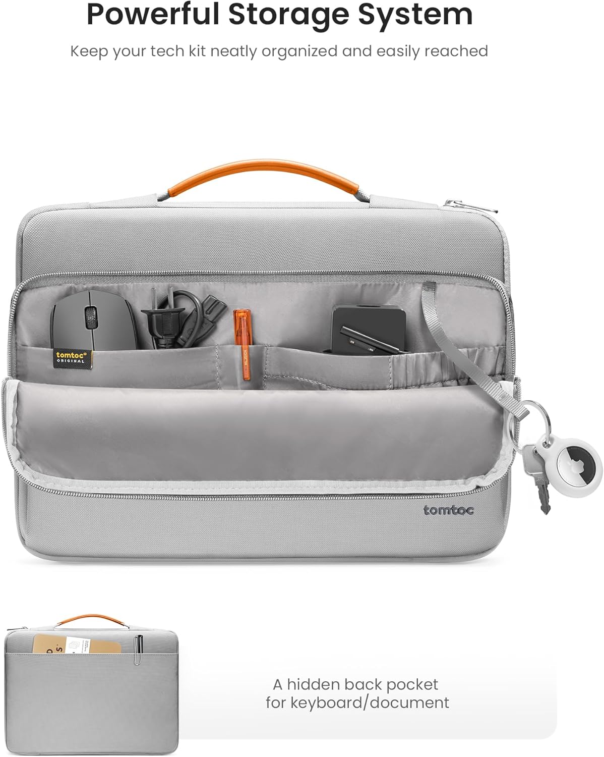 tomtoc 360° Protective Laptop Sleeve for 13.5-14.4 Inch Surface Laptop 6/5/Studio 2/1, Surface Book, Water-Resistant Shockproof Carrying Case Bag for Acer Aspire/Swift, ASUS Vivobook/Zenbook 14, Gray