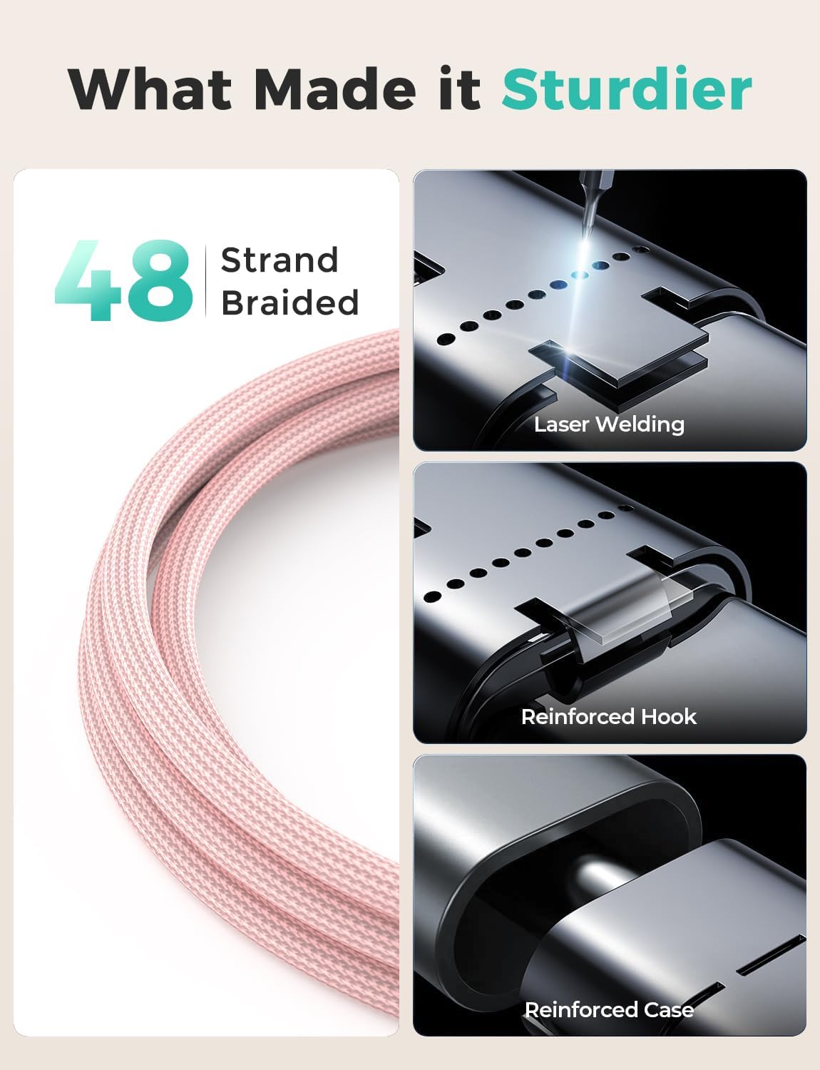 2Pack Pink-Travel Essentials 3 in 2 USB C Cable for Watch Charger Phone Charger USB C Multi Fast Charging Cable Compatible with Watch Ultra/SE/10/9/8/7/6/5/4/3/2/1 & Phone 16/15/14/Galaxy S23-4FT
