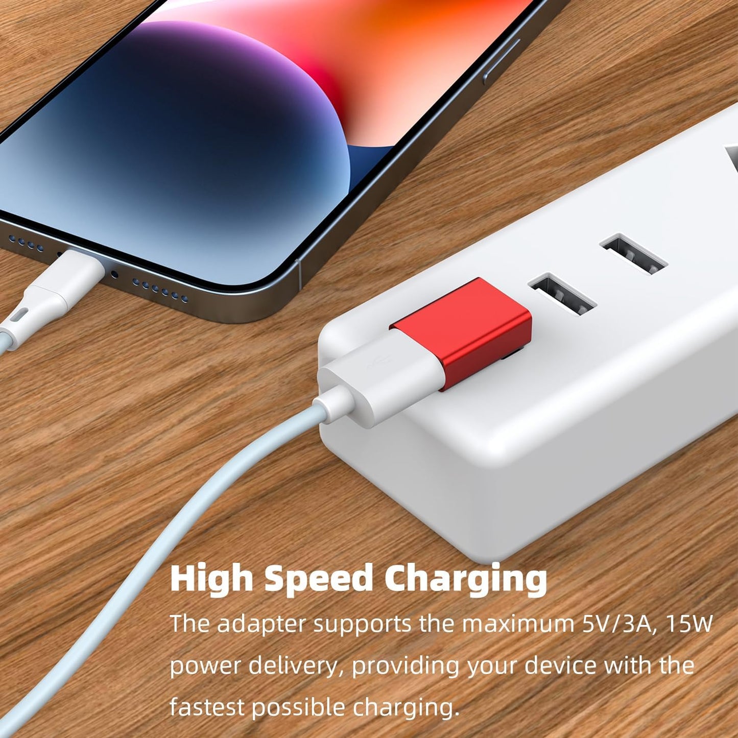 AreMe 90 Degree USB 3.0 Adapter 4 Pack, Up and Down Angle, Left and Right Angle USB A Male to Female Converter Extender for PC, Laptop, USB A Charger, Power Bank and More (Red)