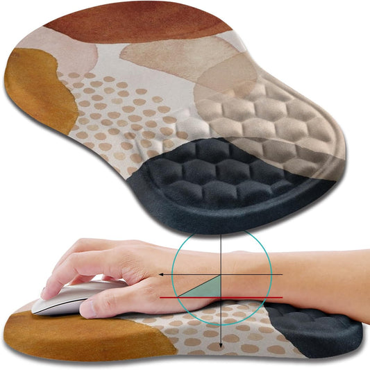 Hokafenle Ergonomic Mouse Pad Wrist Support, Wrist Rest Mousepad for Carpal Tunnel Pain Relief with Integrated Memory Foam Slope Massage Bulge (11.8x7.9 inch,Abstract Marble