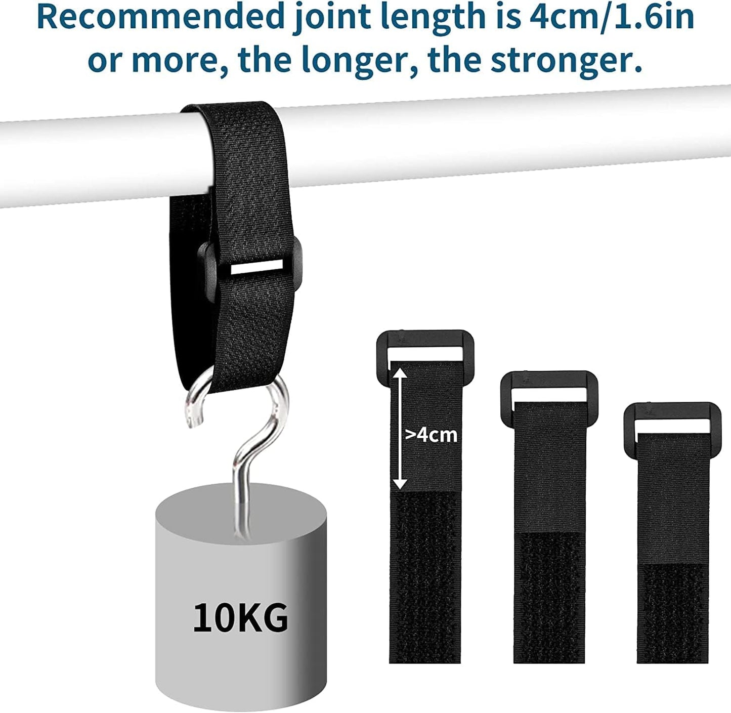 26Ft x 0.8In Adjustable Cable Straps with 30 Buckles, Free Cut Length, Black Reusable Nylon Fastening Cable Ties,Hook and Loop Securing Strap for Cable Tidy Organizer or Storage