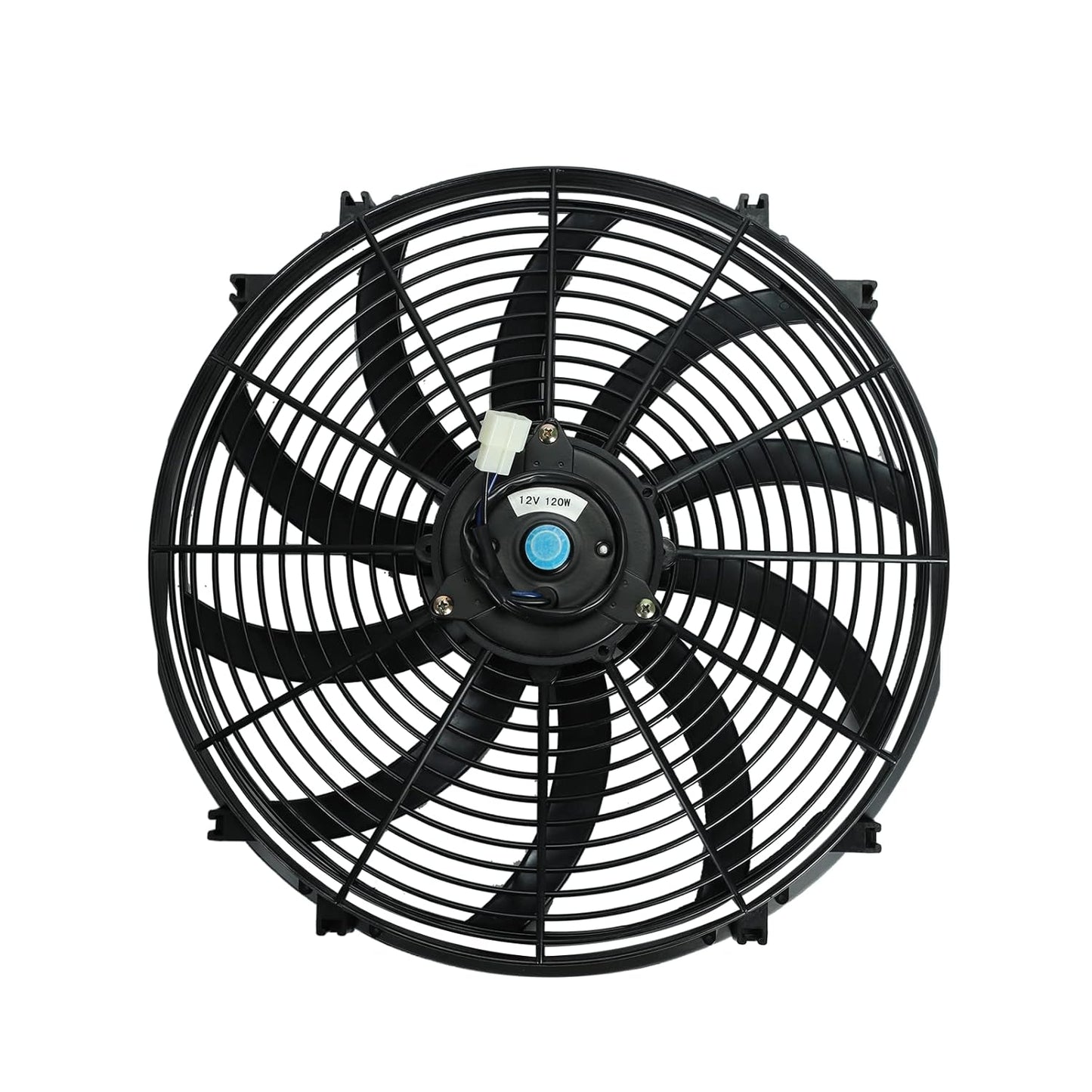 2PCS 16 Inch Universal Slim Fan Push Pull Electric Radiator Cooling 12V 120W Mount Kit Black