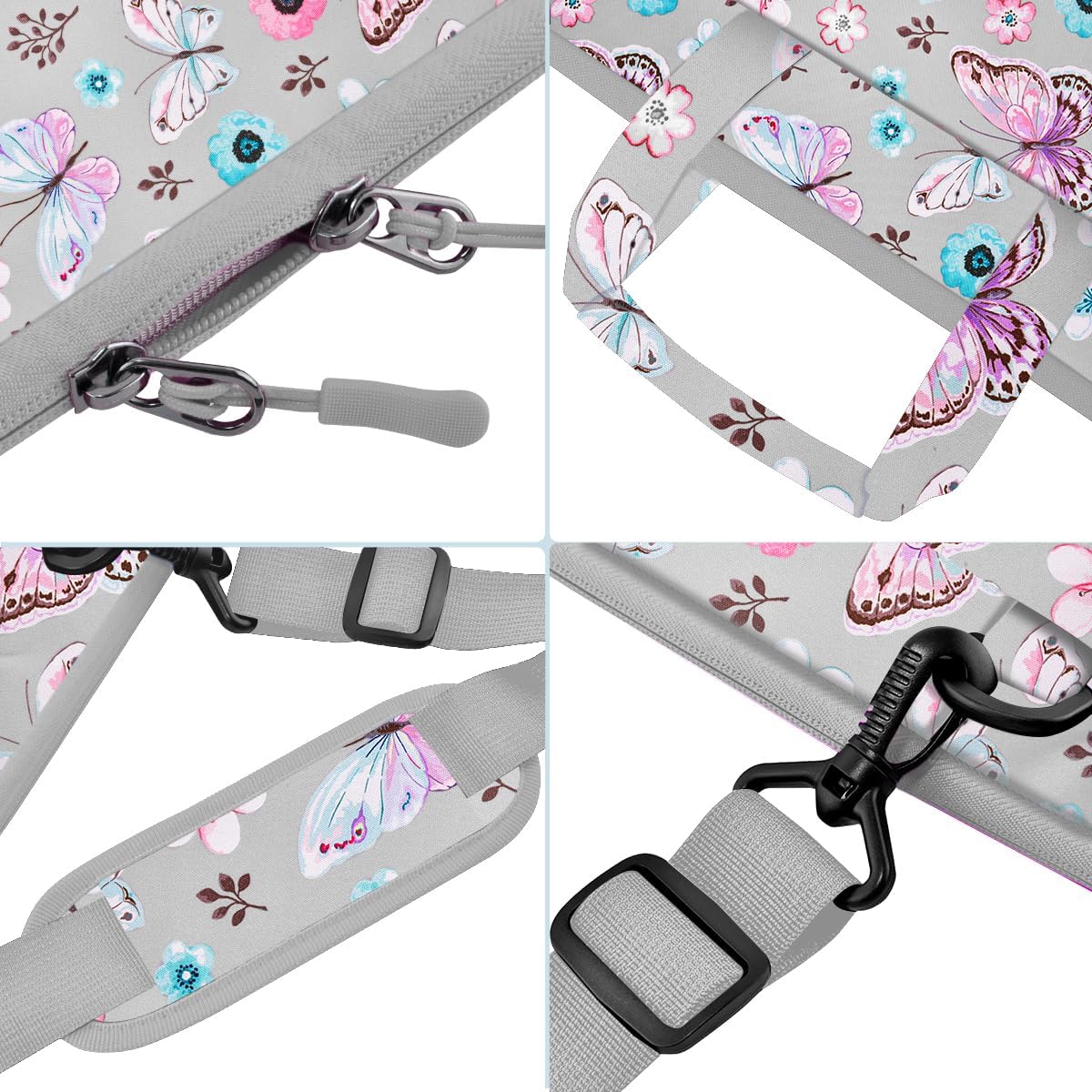 Universal Laptop Shoulder Bag 13-17.3 Inch Shockproof Briefcase with Multi-Pockets & Adjustable Strap for MacBook Pro/Air