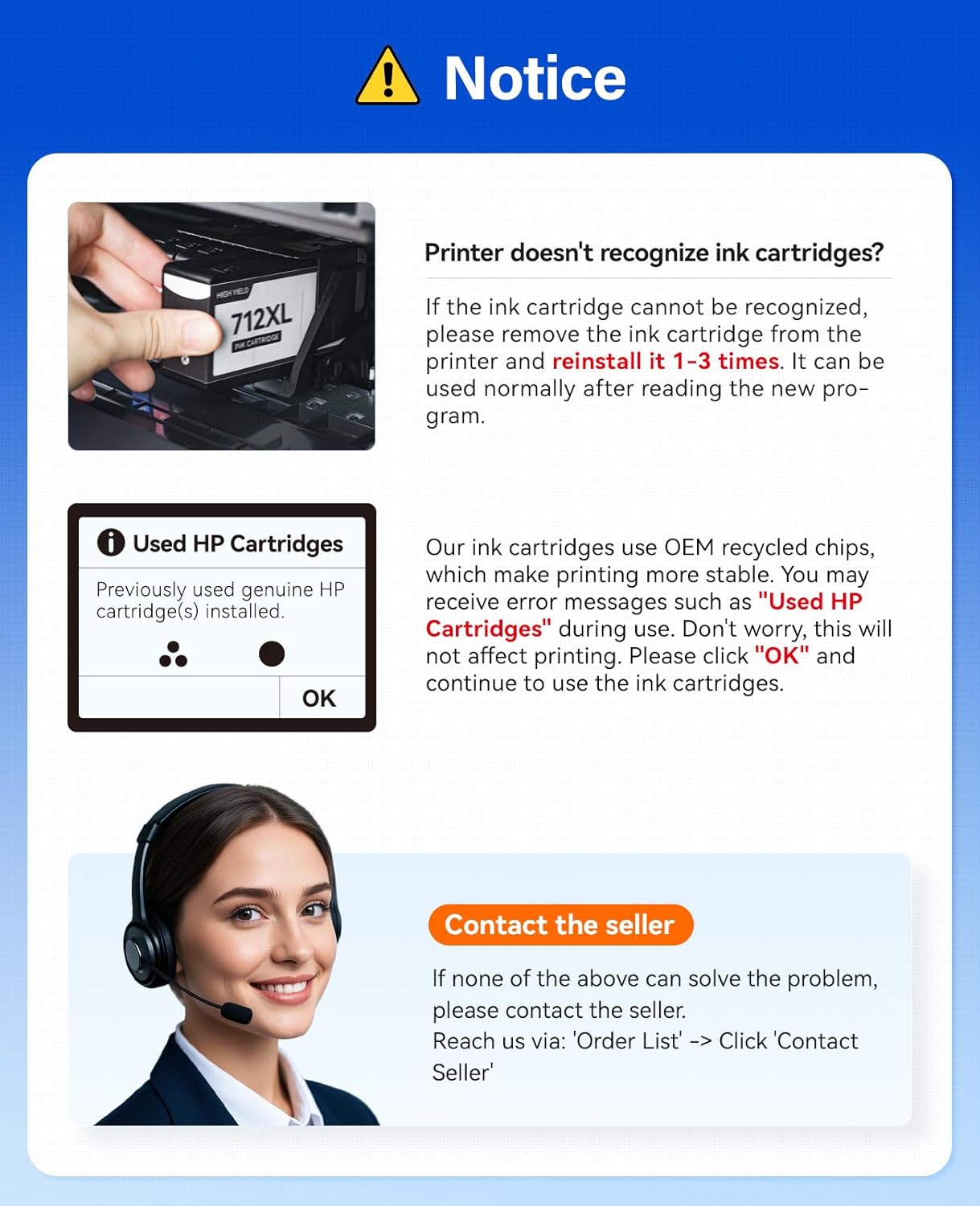 712 712XL Ink Cartridges Combo Set 4-Pack High Yield with chip Replacement for HP 712 712XL Ink Compatible with HP Designjet T650 T630 T230 T210 T250 Studio Plotter Printer (Black/Cyan/Magenta/Yellow)