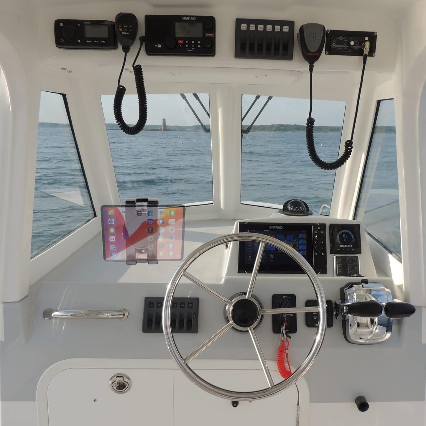 Heavy Duty Drill Base iPad Mount, Tablet Holder for Truck/Car/Boat/Wall/Desk/Vehicle Dashboard,360° Adjustable Aluminum Alloy Arm Mount Compatible with 7~12.9" iPad/Nexus/Fire HD/e-Book/Switch