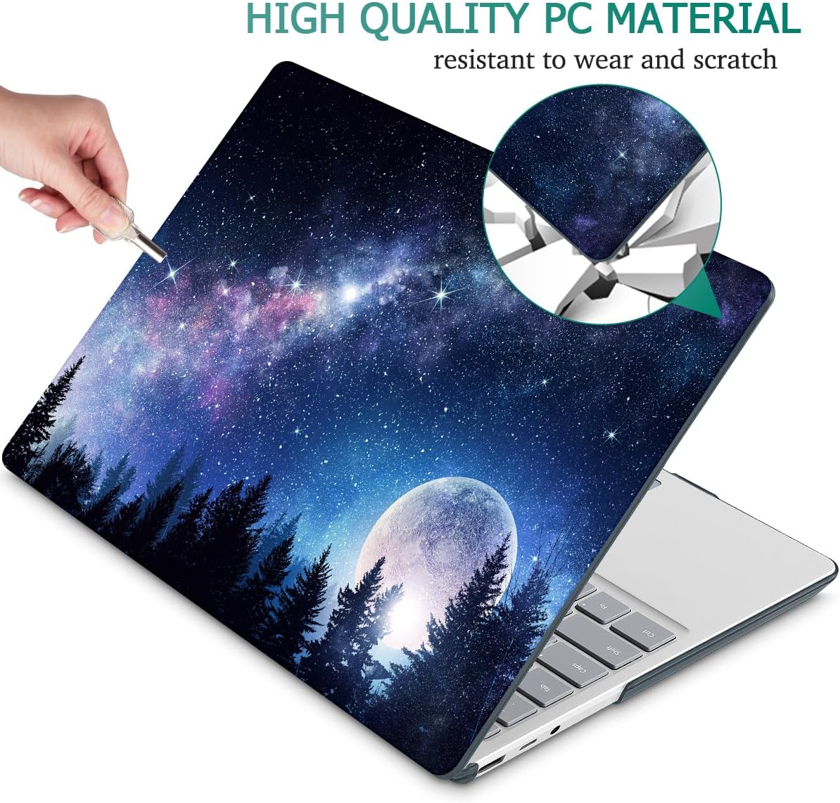 Tuiklol Case for 15 Inch Microsoft Surface Laptop 5/4/3 2022-2020, Model 1979/1953/1872/1873 Hard Shell Cover, Keyboard Cover+Screen Protector+Dust Plugs,Moonlight