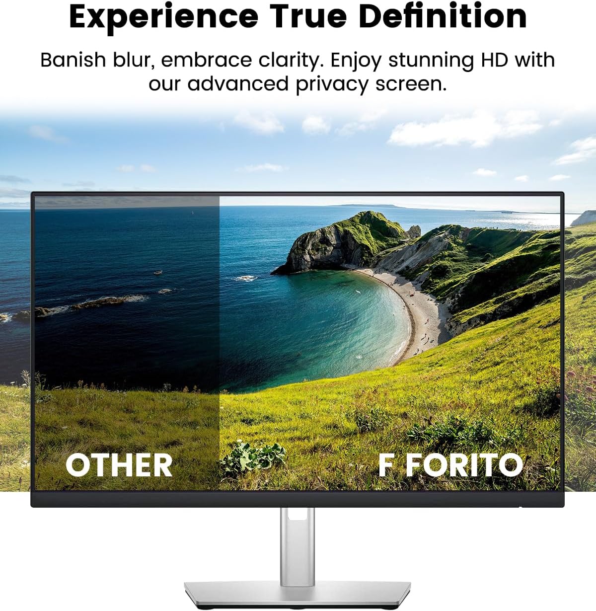 F FORITO 24 Inch 16:9 360°Privacy Screen Protector for Computer Monitor, Removable Eye Protection Anti Blue Light Anti Glare Computer Screen Privacy Shield for All 24" Widescreen Monitors