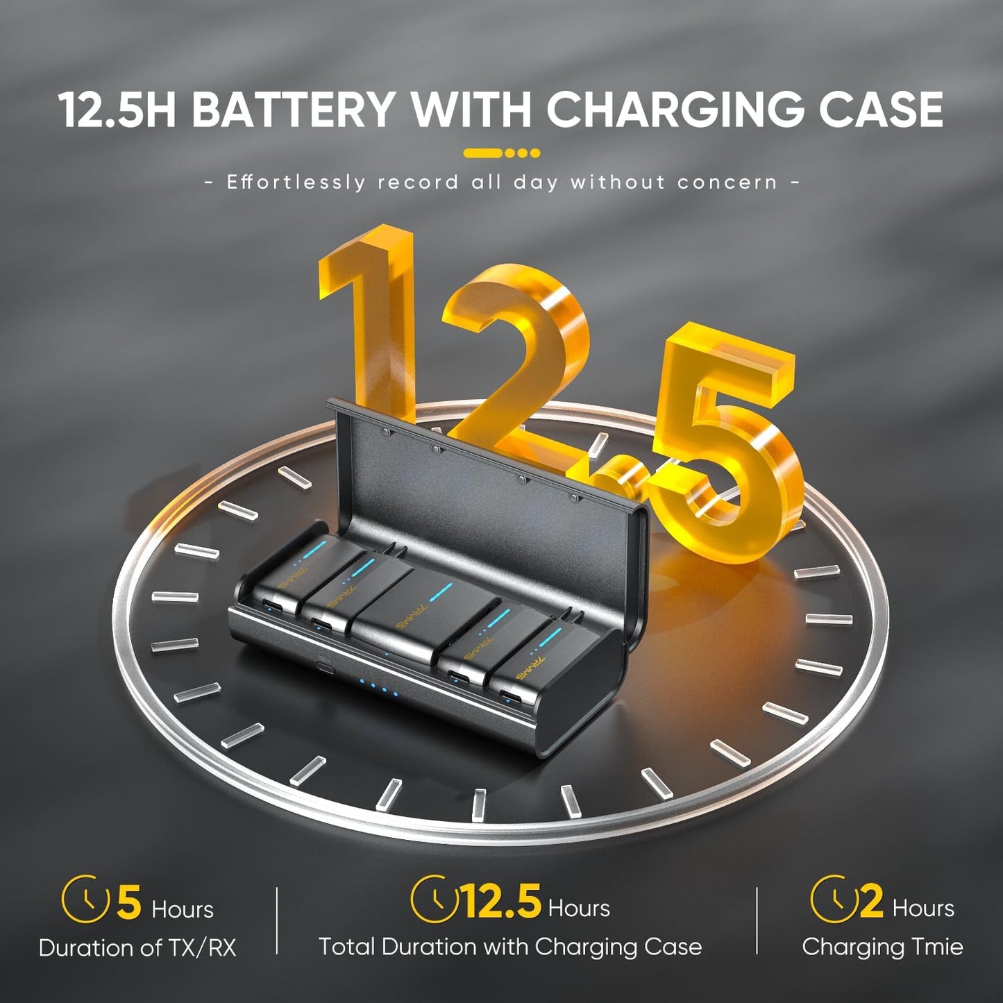 7RYMS iRay DW40 4-Channel Wireless Microphone for Cameras, Camcorders, iPhones, Android Phones, Wireless Lavalier Microphone -Noise Canceling, 656ft Range, 12.5H Working, Lav Mic for Video Recording