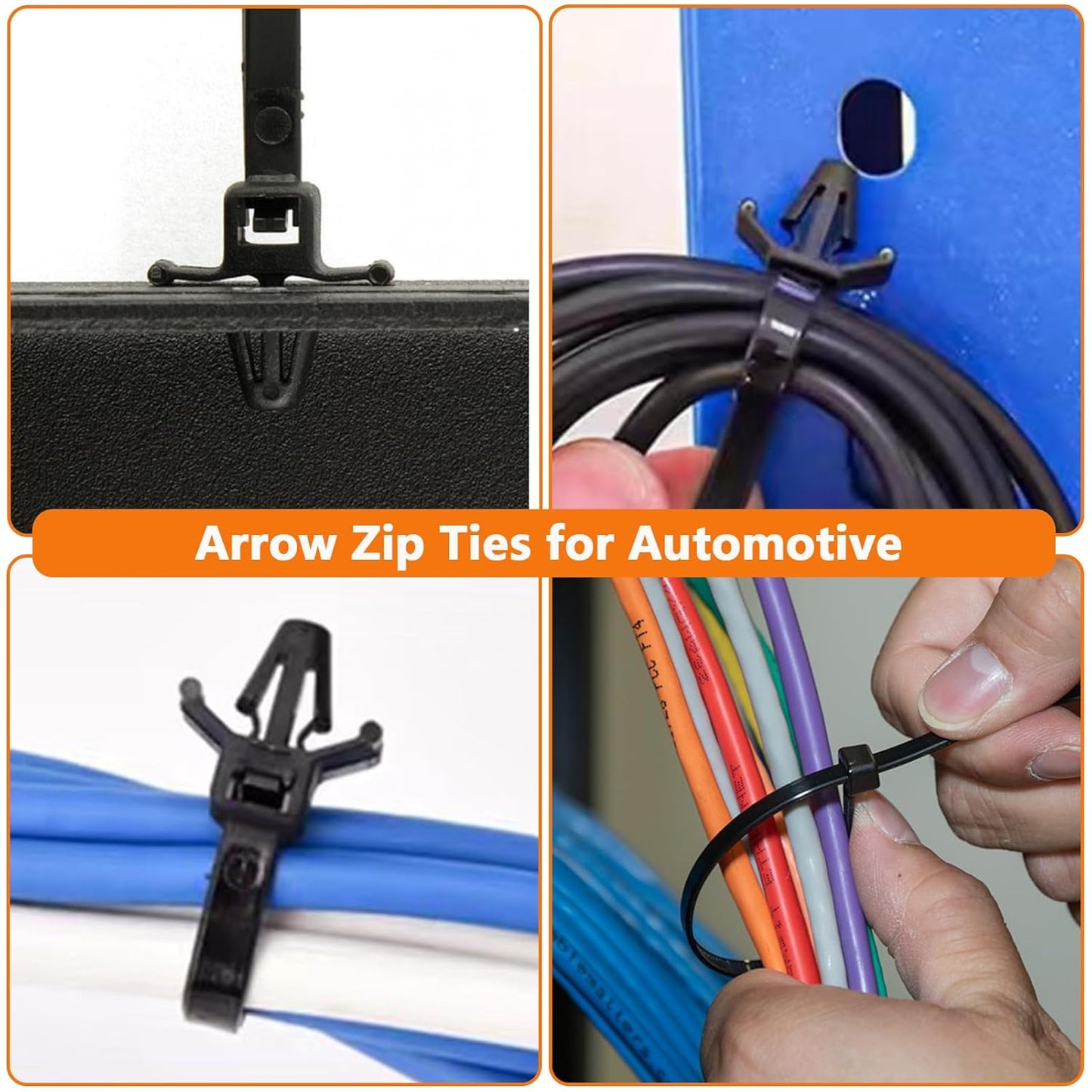 180Pcs Wire Loom Clips for Car Push Mount Zip Ties Assorted Sizes Automotive Fuel Line Cable Ties 6 Inch Wire Holder for Car Zip Ties Anchors Screw Mount Zip Tie Automotive Wiring Clip