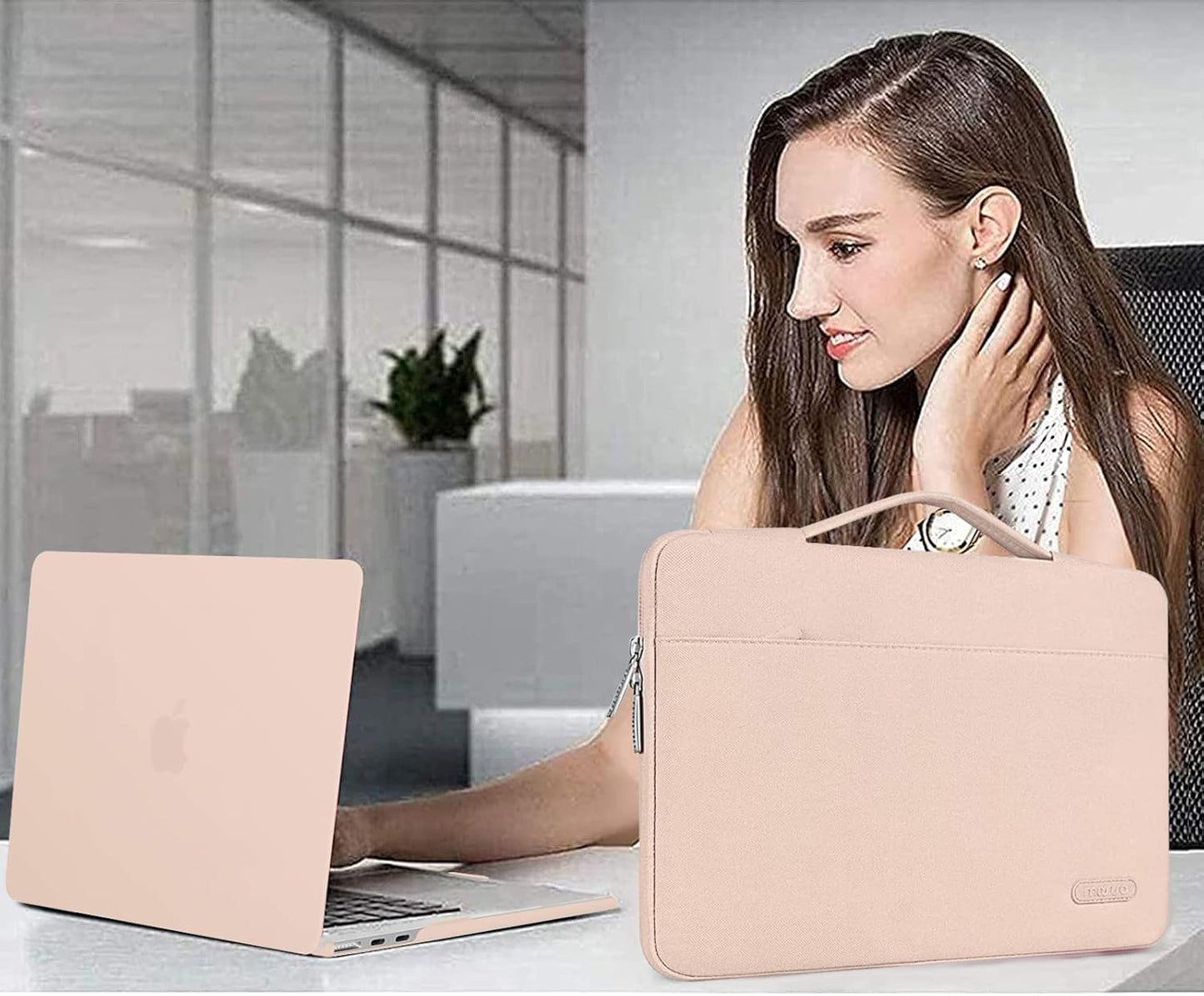 MOSISO Compatible with MacBook Air 13 inch Case 2025 2024 2023 2022 M4 A3240 M3 A3113 M2 A2681, Hard Shell&Sleeve Bag&Keyboard Skin&Webcam Cover&Screen Film for MacBook Air 13.6 inch, Camel
