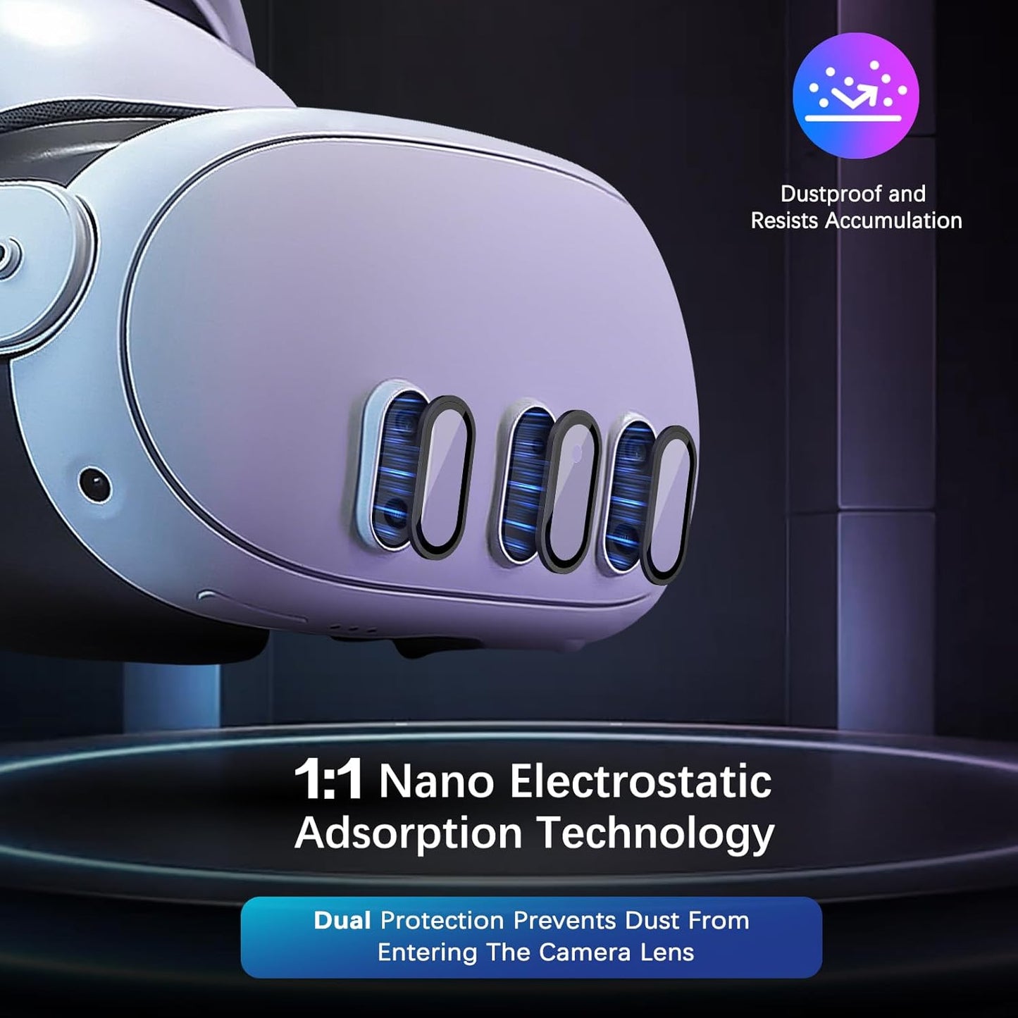 Camera Lens Protector for Oculus Meta Quest 3 Accessories, Thin 9H Tempered Glass, Alloy Frame, Anti-Scratch, Case Friendly, High Definition Lens Accessories (Black)