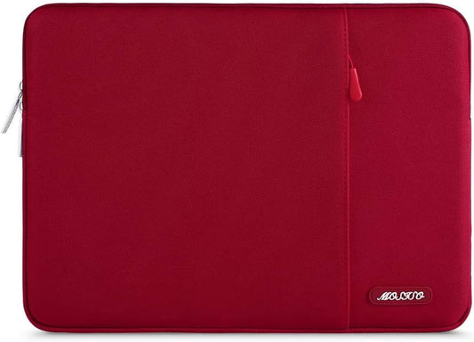 MOSISO Laptop Case 15 inch, 15 inch Laptop Sleeve Compatible with MacBook Air 15 M4 A3241 M3 A3114 M2 A2941 2025 2024 2023,Dell XPS 15,Polyester Vertical Computer Sleeve Bag with Pocket, Red