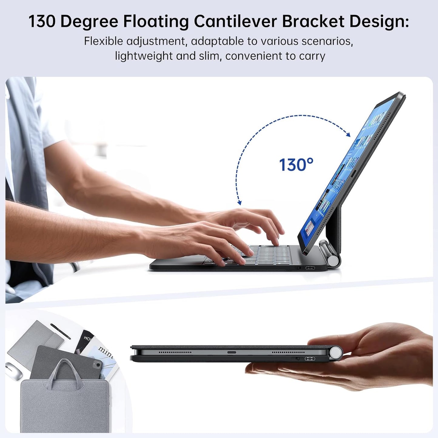 Keyboard Case with Stylus Pen for ipad Air 11-inch (M3 2025,M2 2024)iPad Pro11 in(1st/2nd/3rd/4th Generation) Magic-Style Magnetic Keyboard Case,Multi-Touch Trackpad 10.9” iPad Air 4th/5th Gen.(black)
