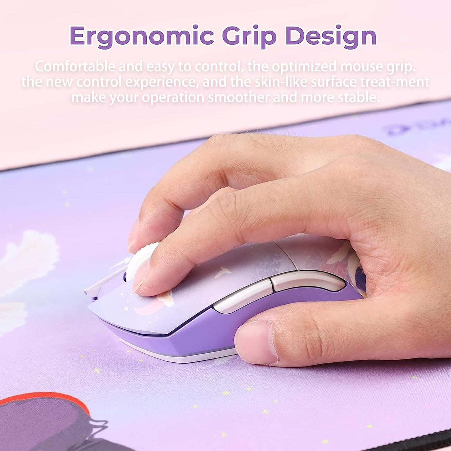 DAREU Wireless Gaming Mouse with Charging Dock Rechargeable RGB,12K DPI,7 Programmable Buttons High-Precision Sensor [300IPS] [1000Hz] for PC Notebook Mac