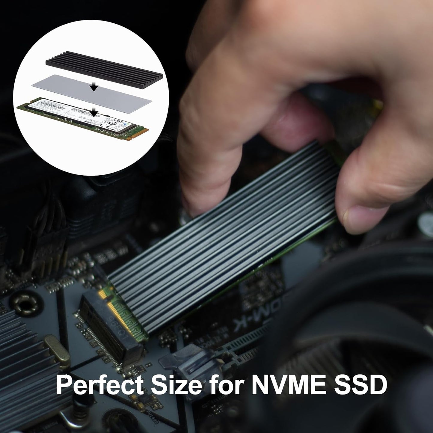 Aairhut 3 Pack 13 W/m.K Thermal Pads M.2, 70 x 20 mm x [0.5 mm + 1 mm + 1.5 mm] Highly Efficient Thermal Conductivity Silicone Cooling Pads for Laptop Heatsink CPU GPU SSD IC LED Cooler