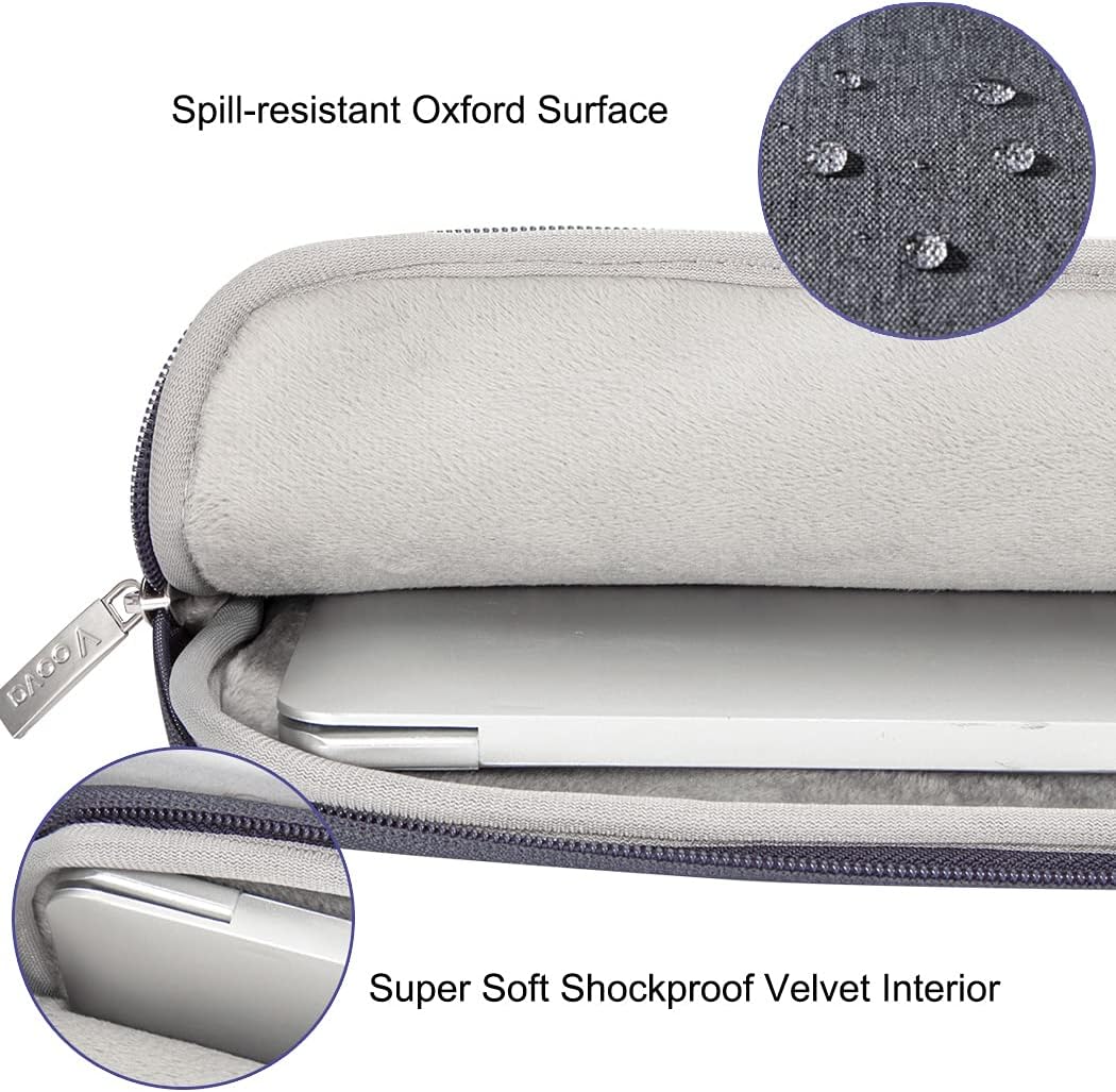 Voova Laptop Bag 13 14 Inch, Waterproof Computer Sleeve Carrying Case with Shoulder Straps & Handle Compatible with Macbook Air 13 M2/M3/M4, MacBook Pro 13/14, HP Dell Lenovo Chromebook 14, Grey