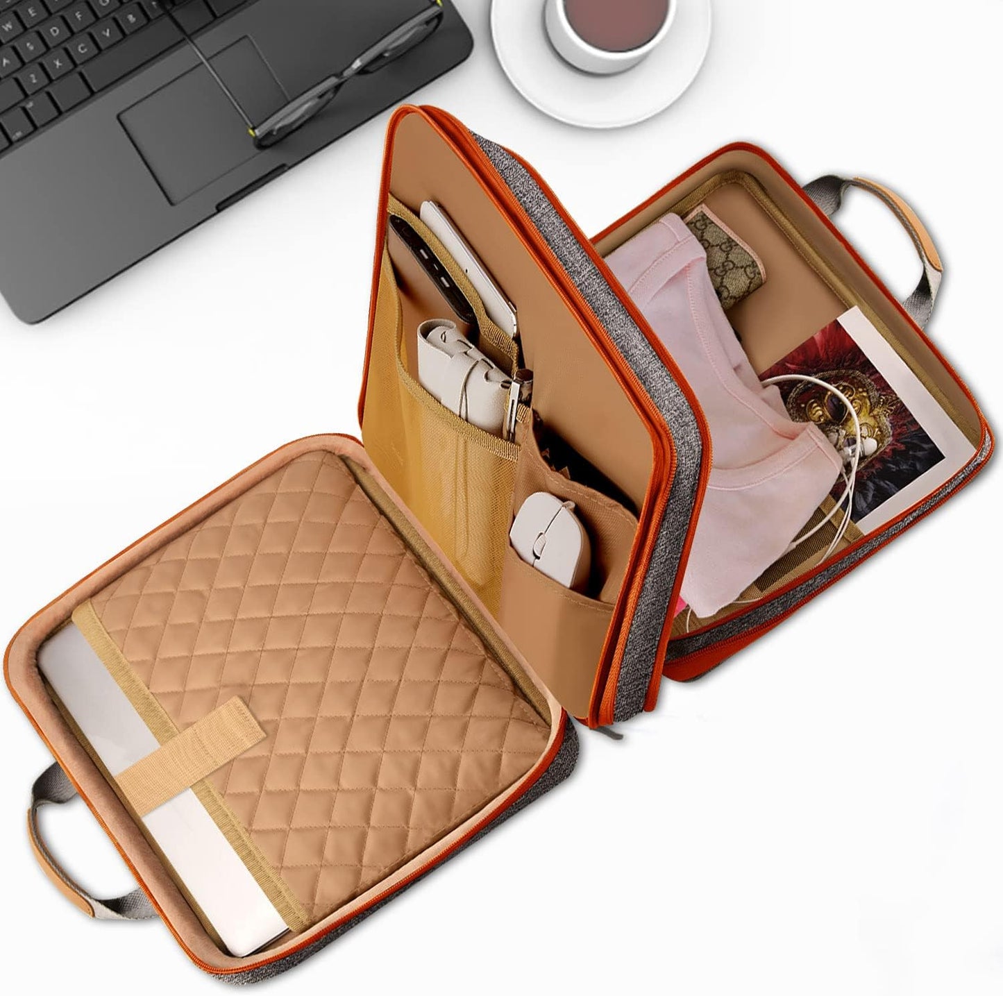 ZINZ Slim Expandable Laptop Case 15.6 Inch Sleeve Upgraded Protective Durable Recycled Carrying Case Compatible with MacBook 15" & 16" and Most 15" 15.6" 16" Notebook,D01G02