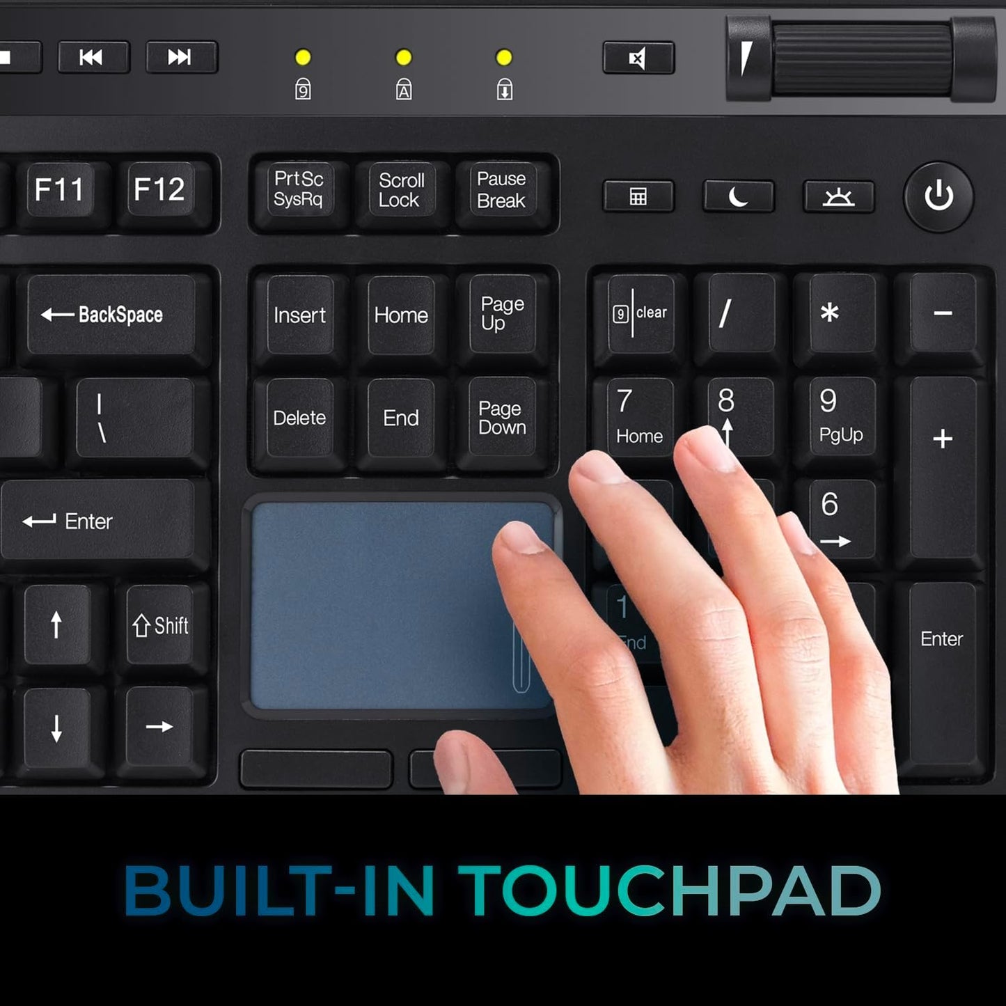 Adesso EasyTouch 445 Multi-Channel Wired Touchpad Keyboard, Black (AKB-445UB)