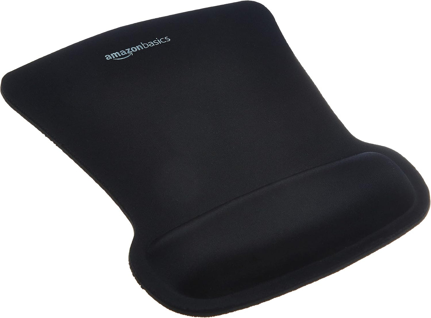 Amazon Basics Irregular Ergonomic Gel Computer Mouse Pad with Wrist Rest for Pain Relief, 10.1L x 8.1W inches, Black