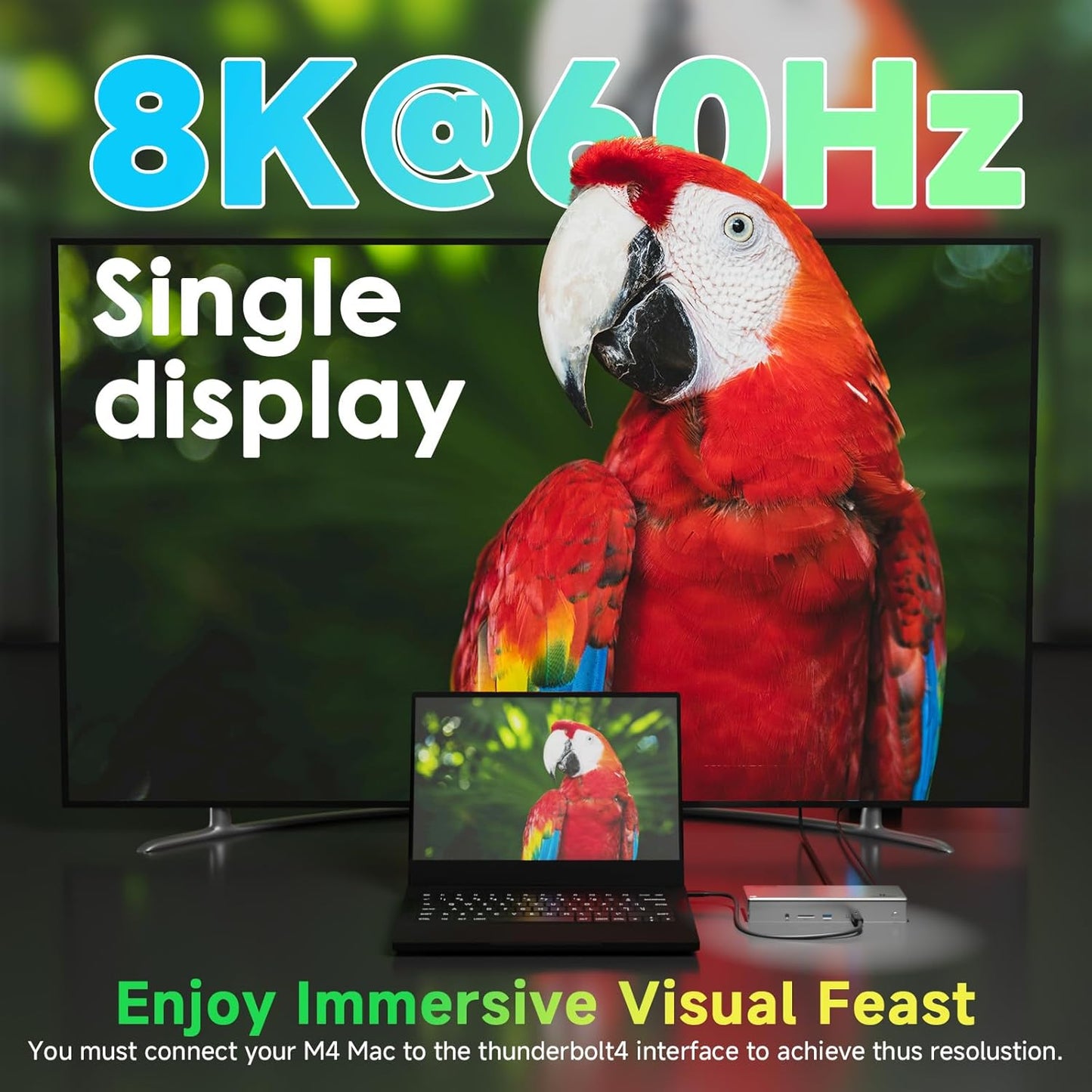 Thunderbolt 4 Dock, WAVLINK Docking Station with Quad 4K@60Hz Monitors, Four Thunderbolt 4 Ports, 98W PD, 2.5G RJ45 Ethernet, SD V4.0, 10Gbps USB3.1, for MacBook Pro/Air etc