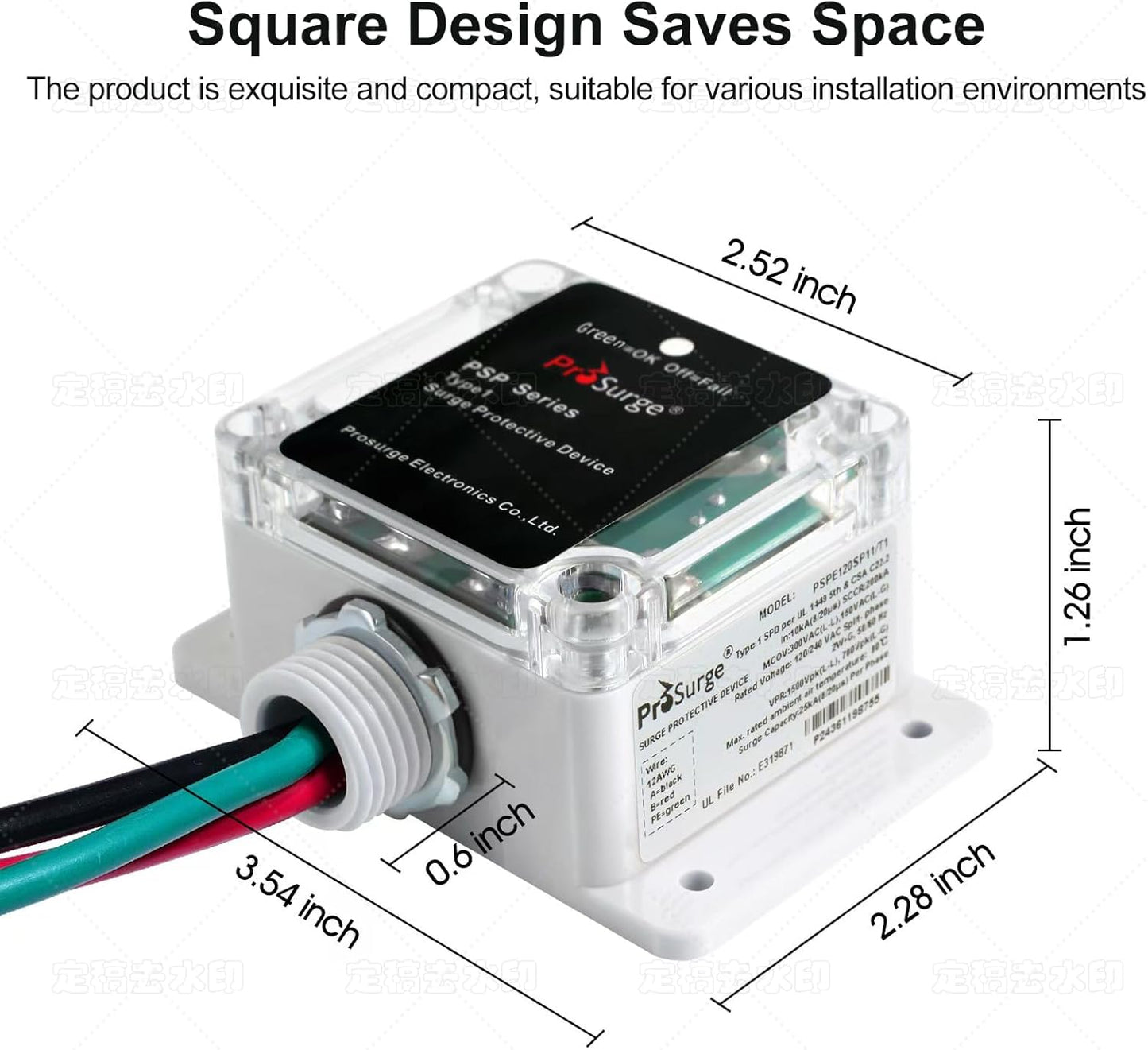 HVAC Surge Protector,Whole House Surge Protector,Single-Phase,3-Wire for 120/240V, 25KA(Surge Capacity per Phase),UL Listed