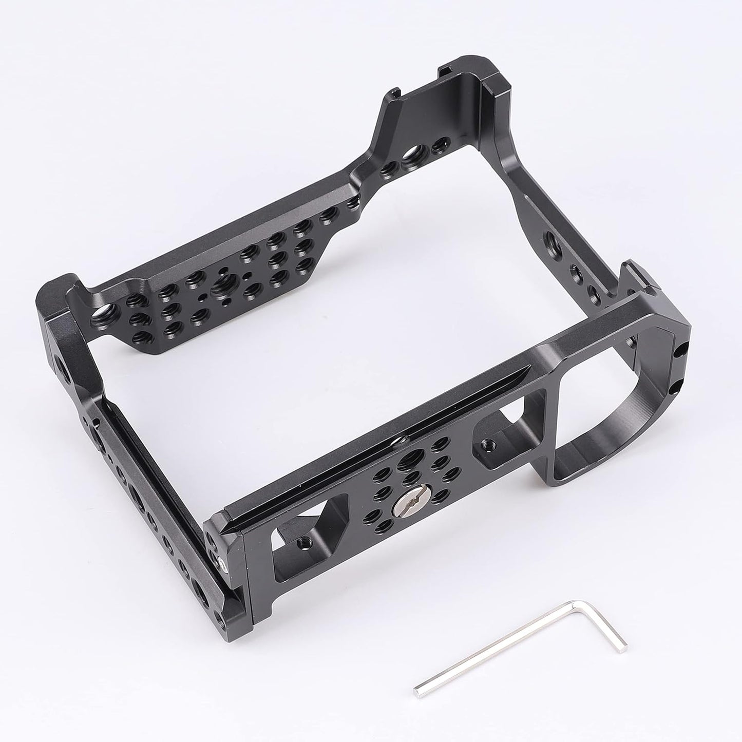 Z5 Z6 Z7 Cage, Hersmay Camera Cage with Top Handle for Nikon Z5/ Z6/ Z7/ Z6II/ Z7II Mirrorless Camera with Cold Shoe,ARRI Handle Locating Holes,Multiple 1/4" 3/8" Screw Holes