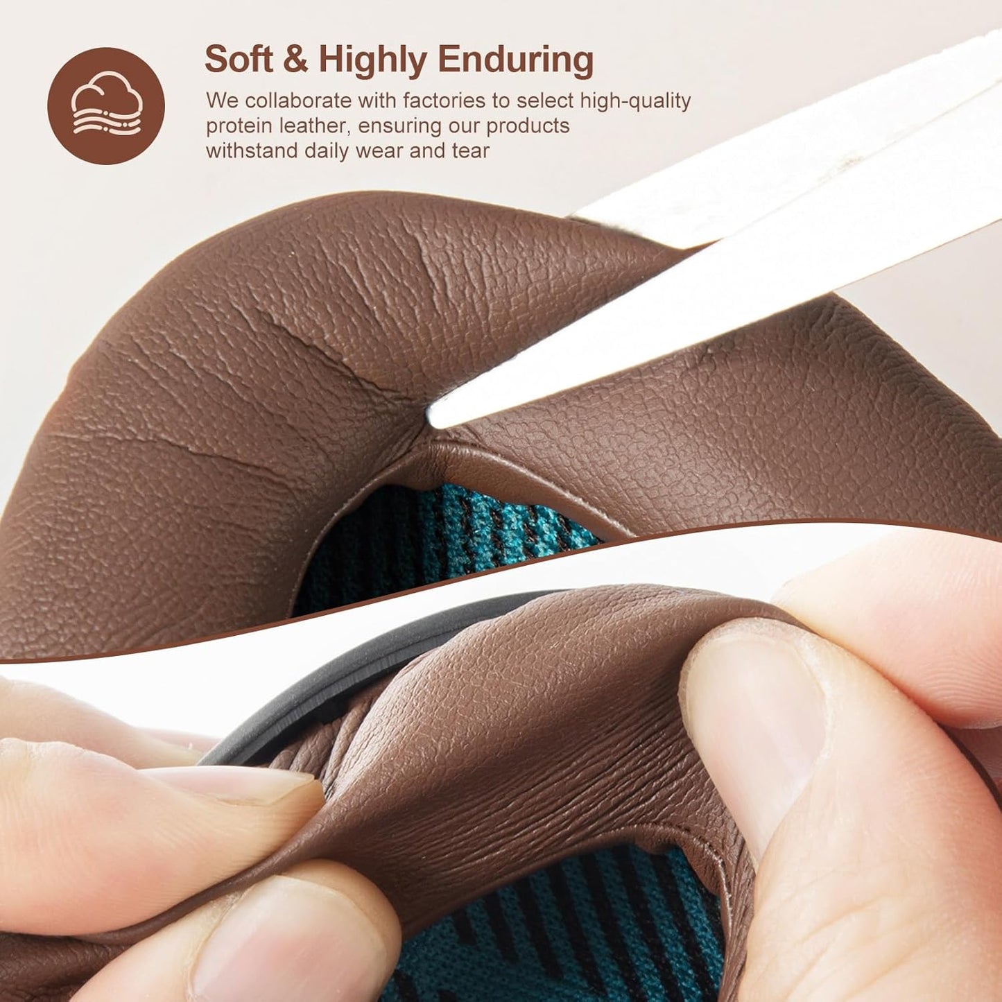 Aurivor Replacement Ear Pads Cushions for Bose QuietComfort QC 35 (ii) 25 15 2 Headphones, Upgraded Earpads for QC35 (ii) QC25 QC15 QC2 SoundTrue/SoundLink AE2/AE2i/AE2w Around-Ear Headphones (Brown)