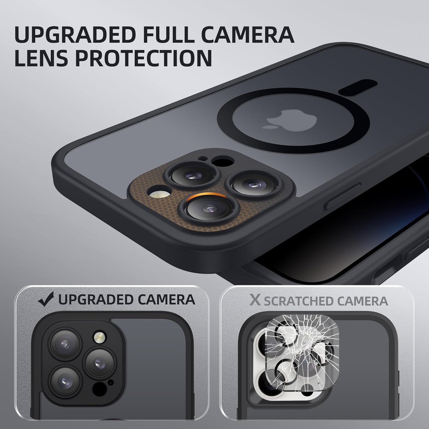 BERFY Magnetic for iPhone 14 Pro Max Case, Compatible with MagSafe,Built-in Privacy Screen Protector and Upgraded Camera Protection,Anti-Spy Full Body Shockproof Phone Case for 14 Pro Max,Matte Black