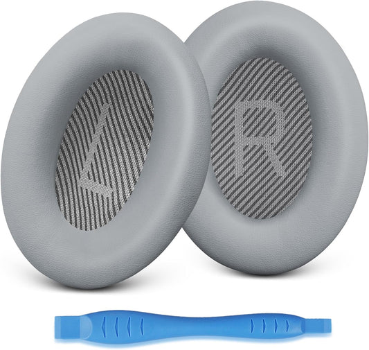 GEVO Ear Pads Cushions Replacement for QC35 ii QC35, Earpads for Bose QuietComfort 35ii 35 Headphones with Protein Leather Noise Isolation Memory Foam (Gray)