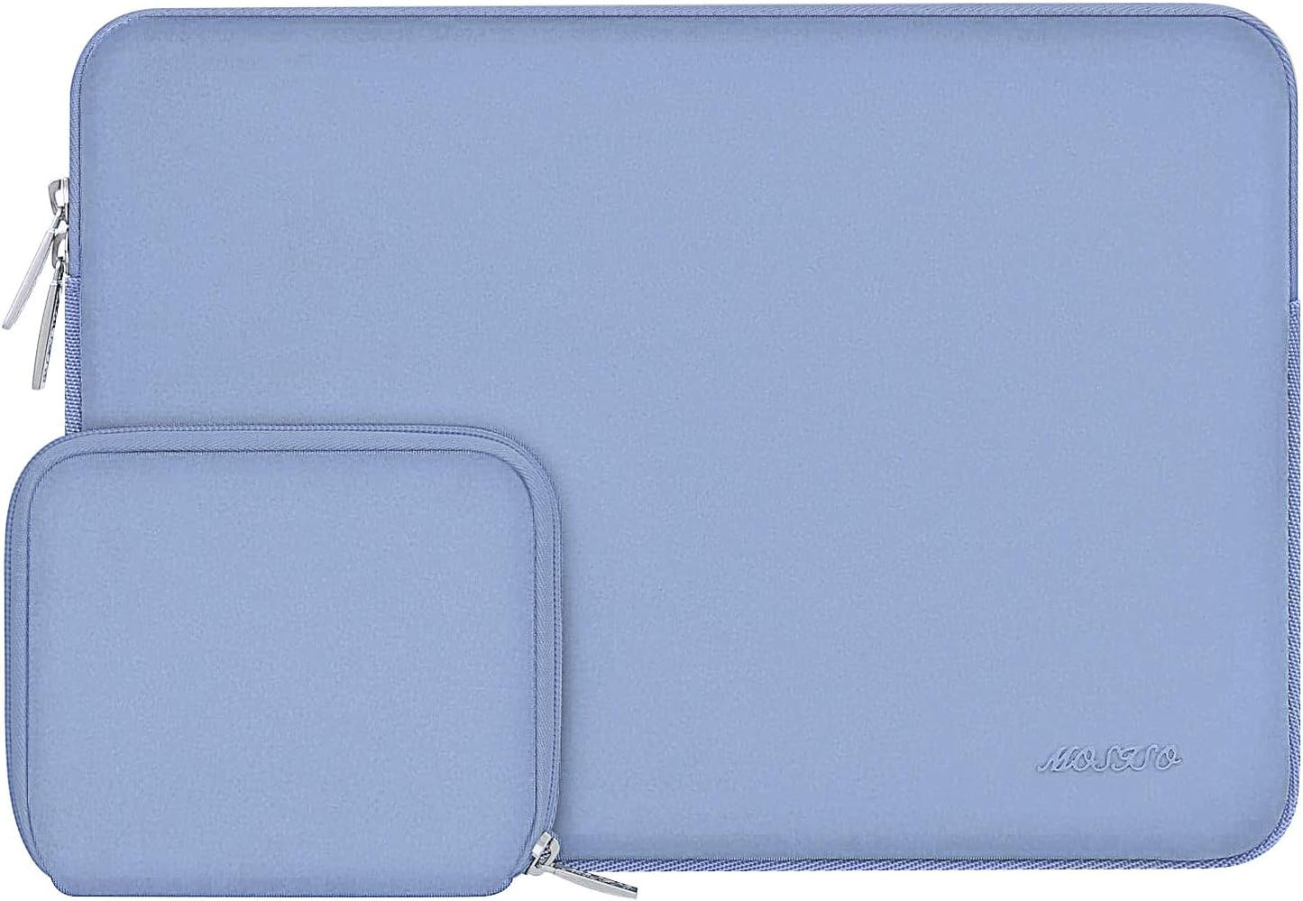 MOSISO Laptop Case 13.3 inch, 13-13.3 inch Laptop Sleeve Bag Compatible with MacBook Air/Pro 13 / Pro 14, HP Dell ASUS Lenovo Notebook, Neoprene Computer Sleeve Bag with Small Case, Serenity Blue