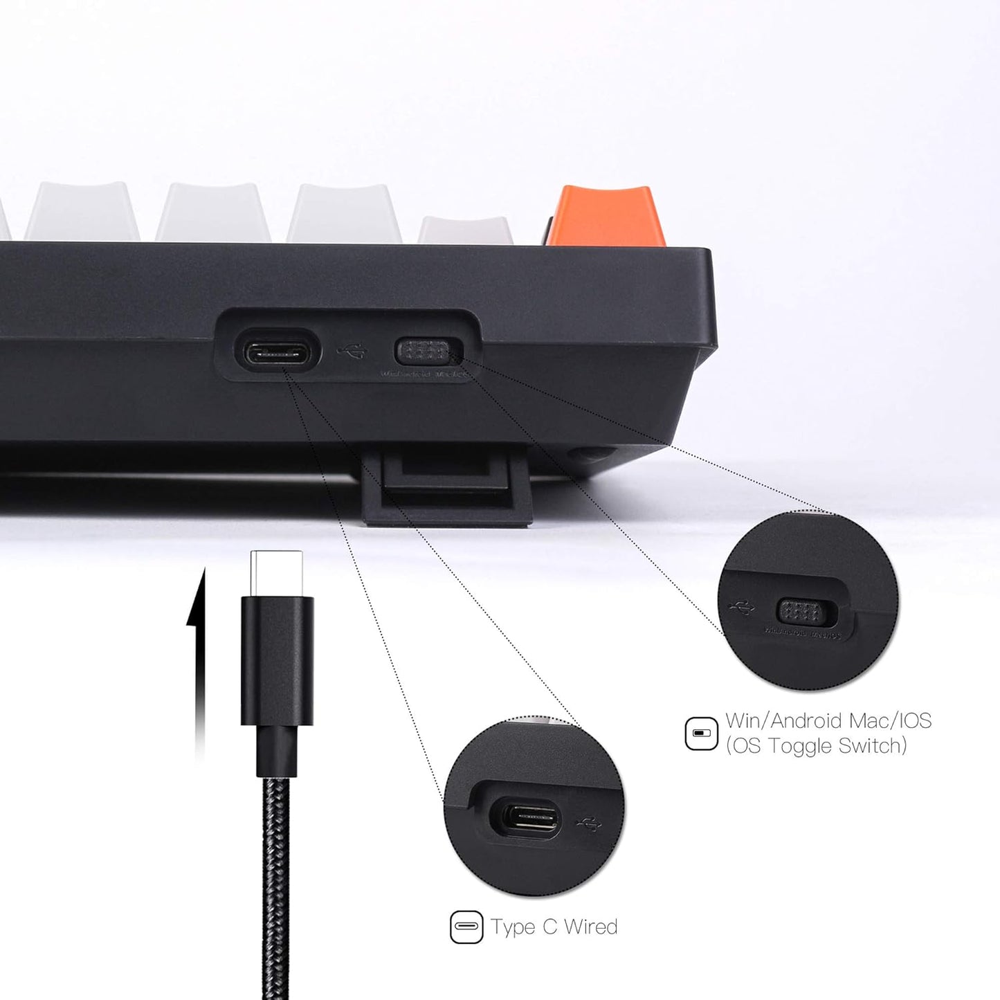 Keychron C2 Full Size 104 Keys USB Type-C Wired Mechanical Gaming Keyboard for Mac Layout, Gateron G Pro Red Switch/RGB Backlight/Double-Shot ABS keycaps Computer Keyboard for Windows Laptop PC