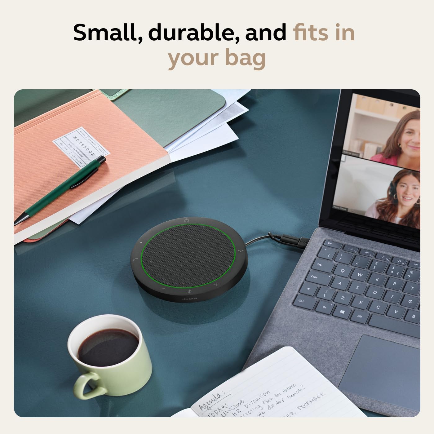 Jabra Speak2 75 (2025 Edition) Wireless Bluetooth Speakerphone - 4 Noise-Cancelling Mics, 65mm Speakers - New Linking Feature - USB-A Dongle - Certified for Zoom and Google Meet - Dark Grey