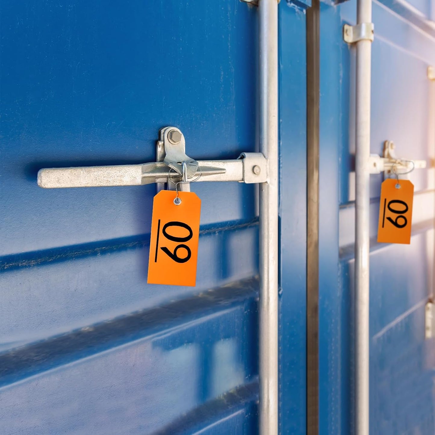 100 Pcs Marking Tags with String Rectangle Plastic Hang Tags Waterproof Orange Tags Wire Tags Write On Tie On Labels Tags for Auto Parts Luggage Garage Inventory DIY Price (Orange, 4 3/4" x 2 3/8")