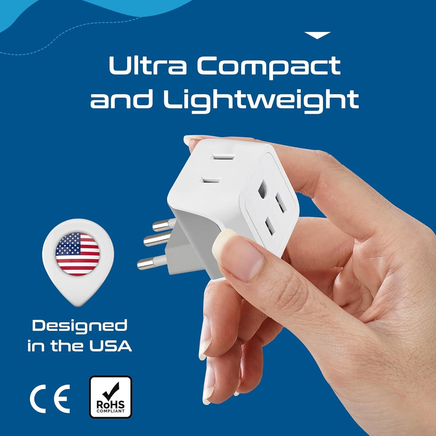 Ceptics Switzerland Travel Adapter Plug with Dual USA Input - Power - Type J (3 Pack) - Ultra Compact - Safe Grounded Perfect for Cell Phones, Laptops, Camera Chargers and More (CT-11A)